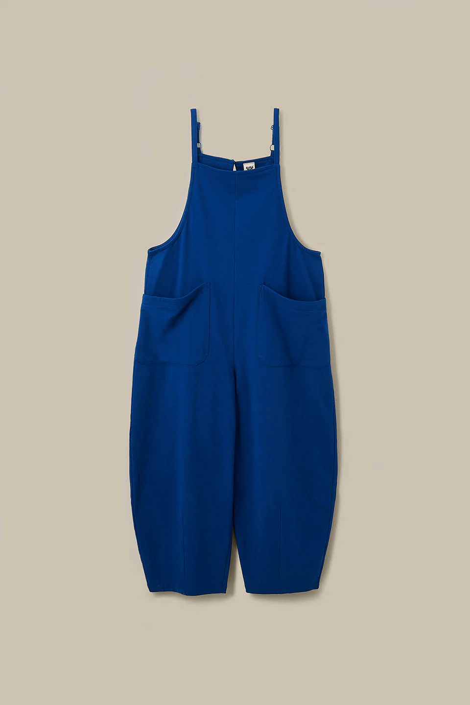 Oaxaca - Cotton Jersey Barrel Leg Dungarees in Navy - Image 8