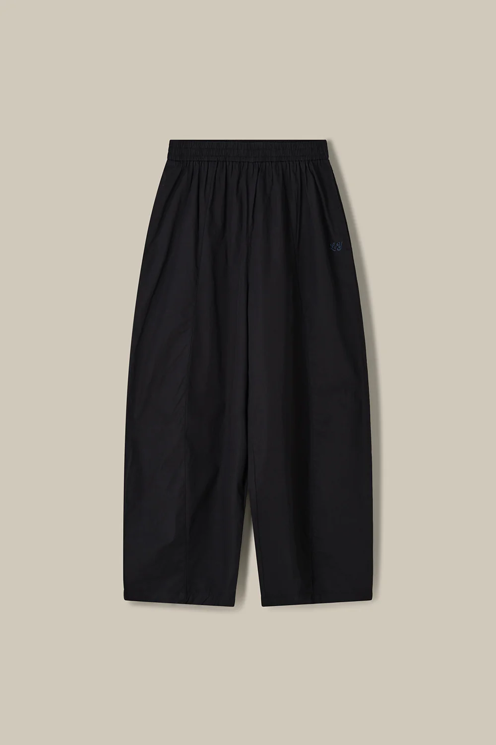 Obregon - Barrel Leg Cotton Trousers in Black - Image 4