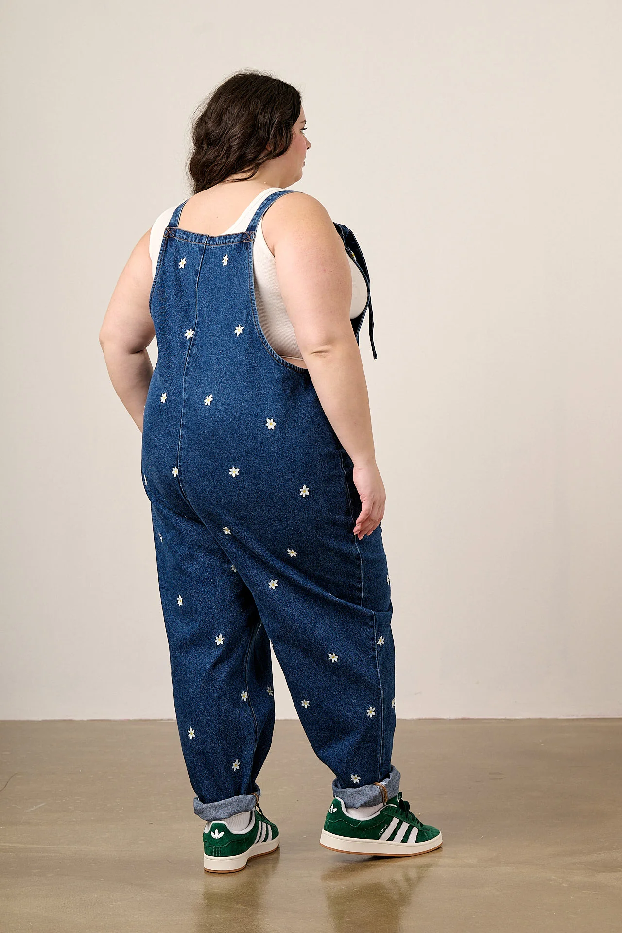 Original - Denim Dungarees in Daisy Embroidery - Image 4
