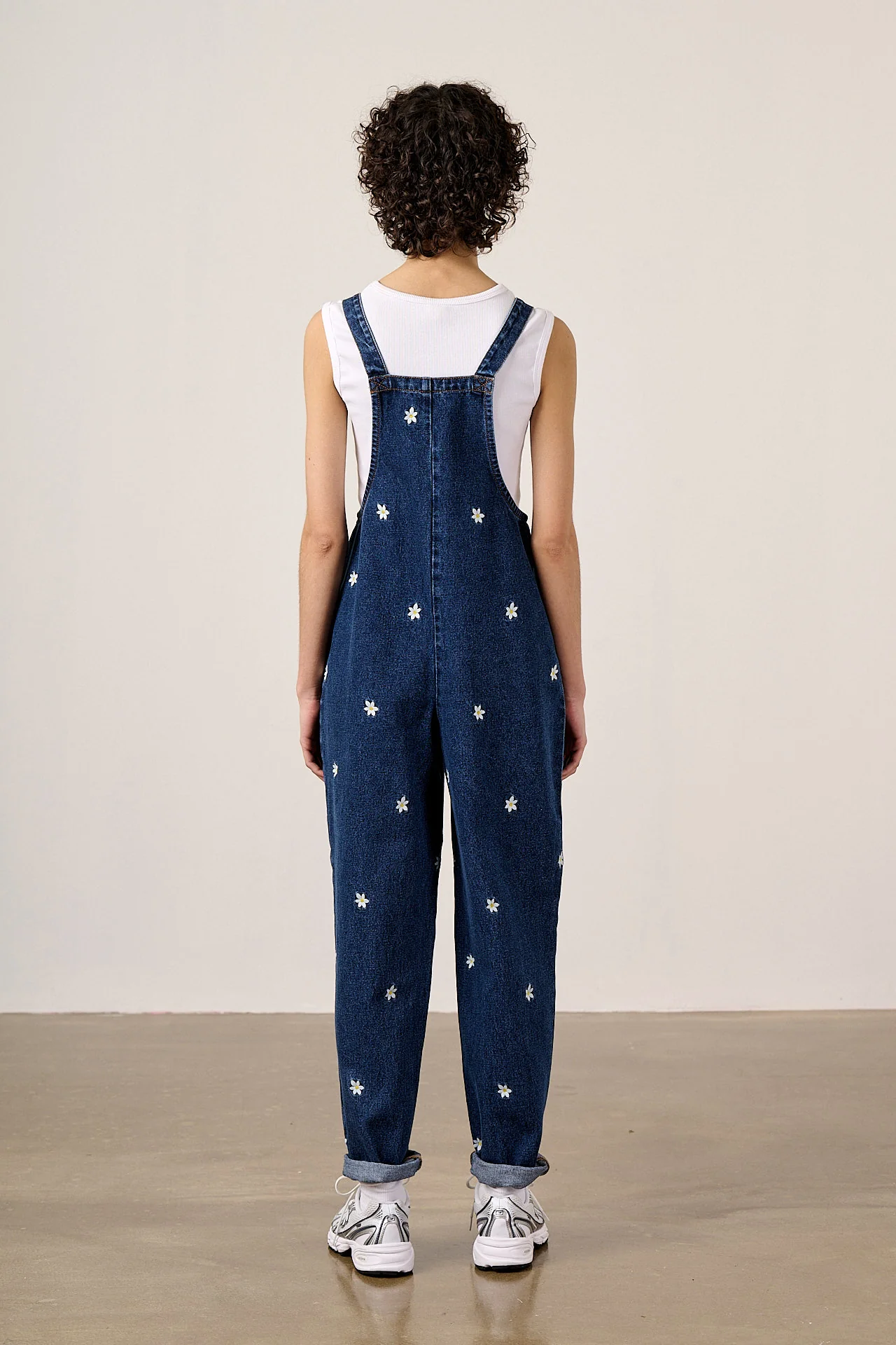 Original - Denim Dungarees in Daisy Embroidery - Image 6