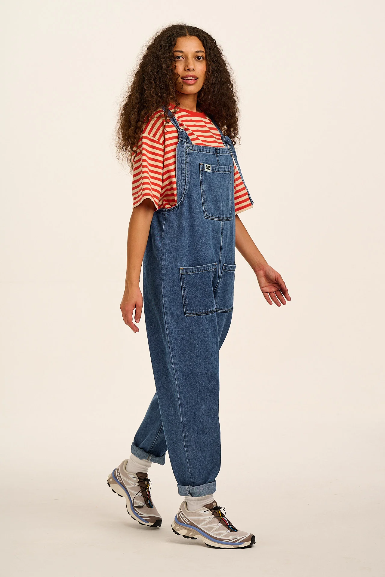Original - Denim Dungarees in Mid Wash Blue - Image 4