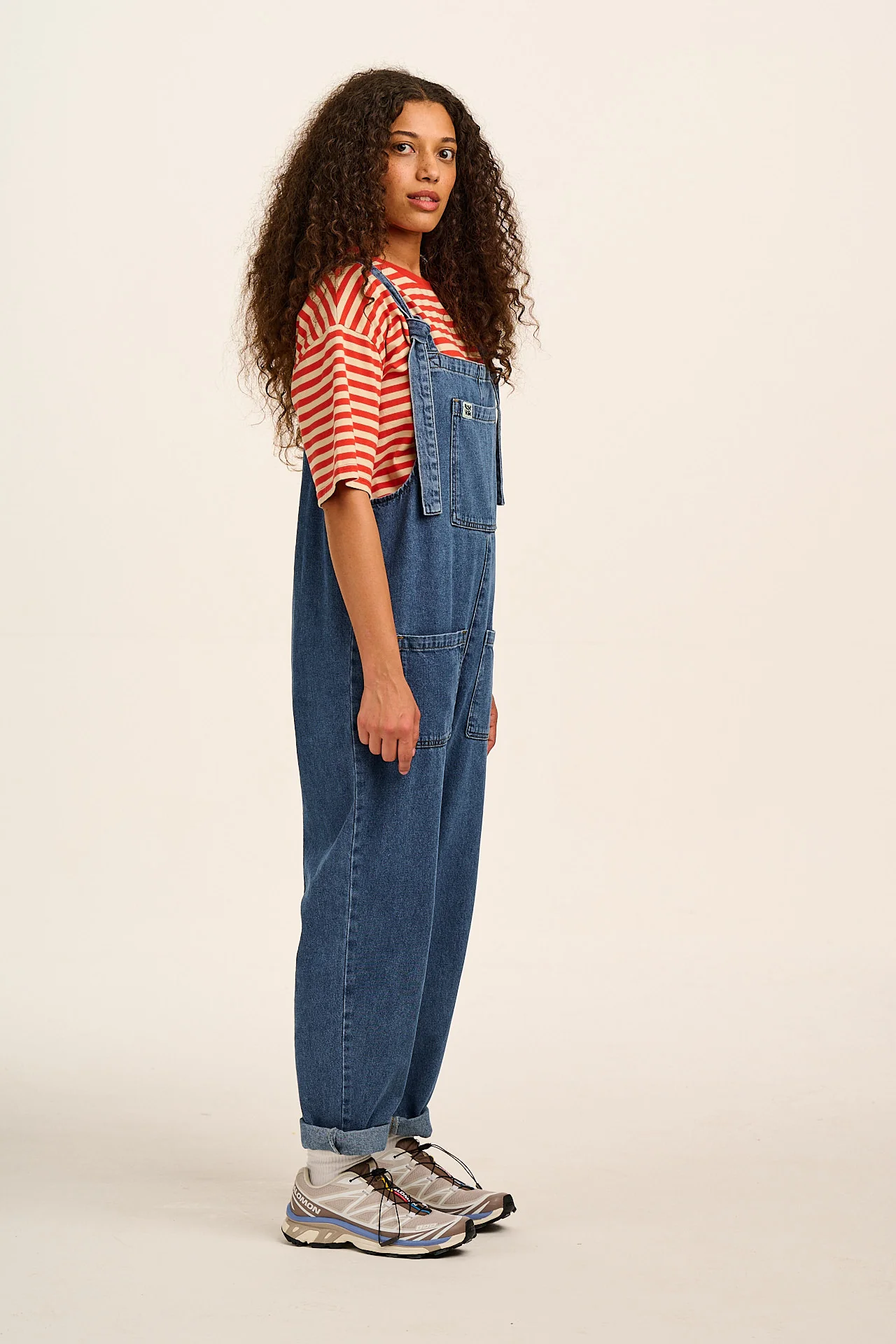 Original - Denim Dungarees in Mid Wash Blue - Image 6