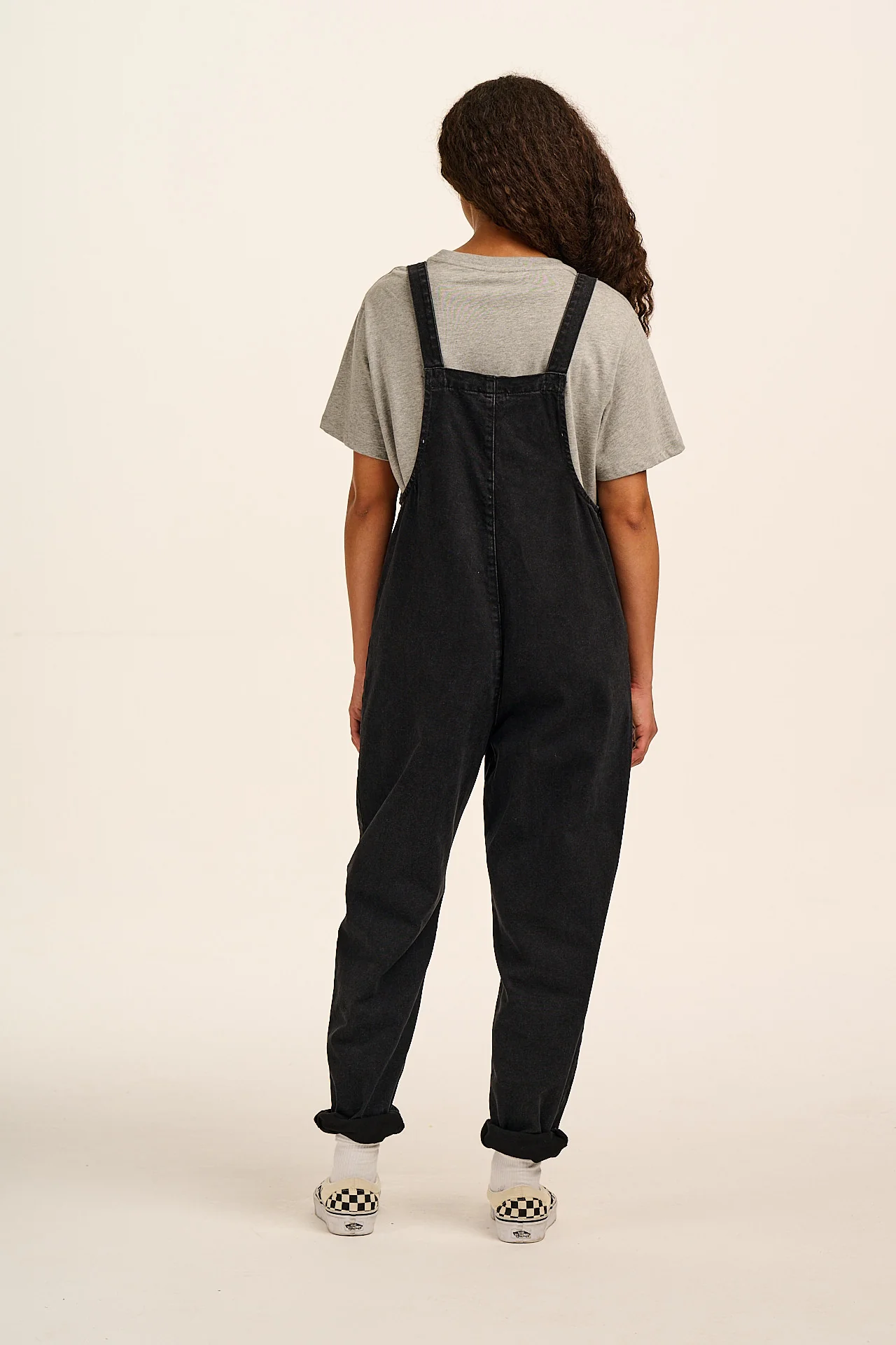 Original - Denim Dungarees in Washed Black - Image 5