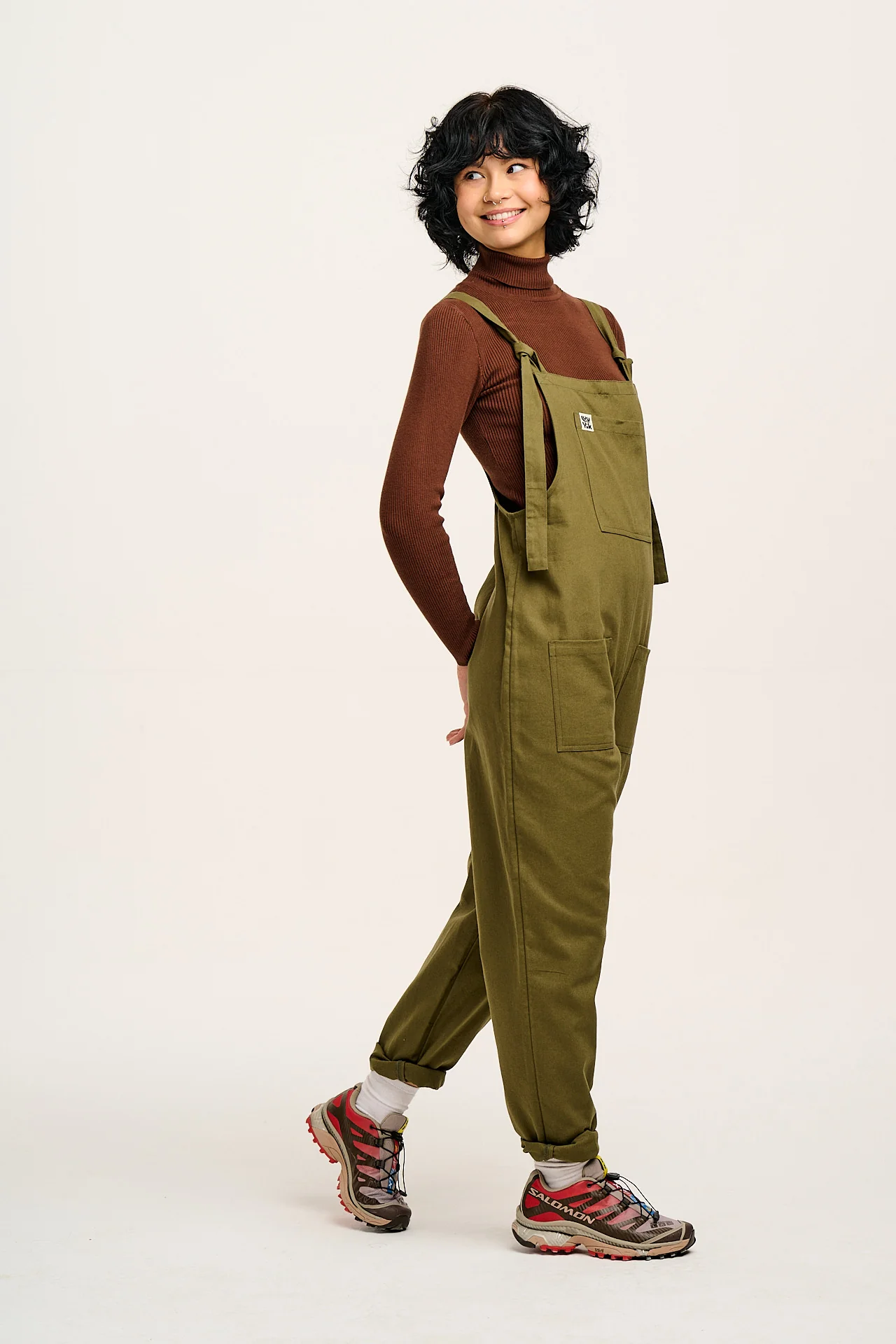 Original - Cotton Dungarees in Dark Olive - Image 10
