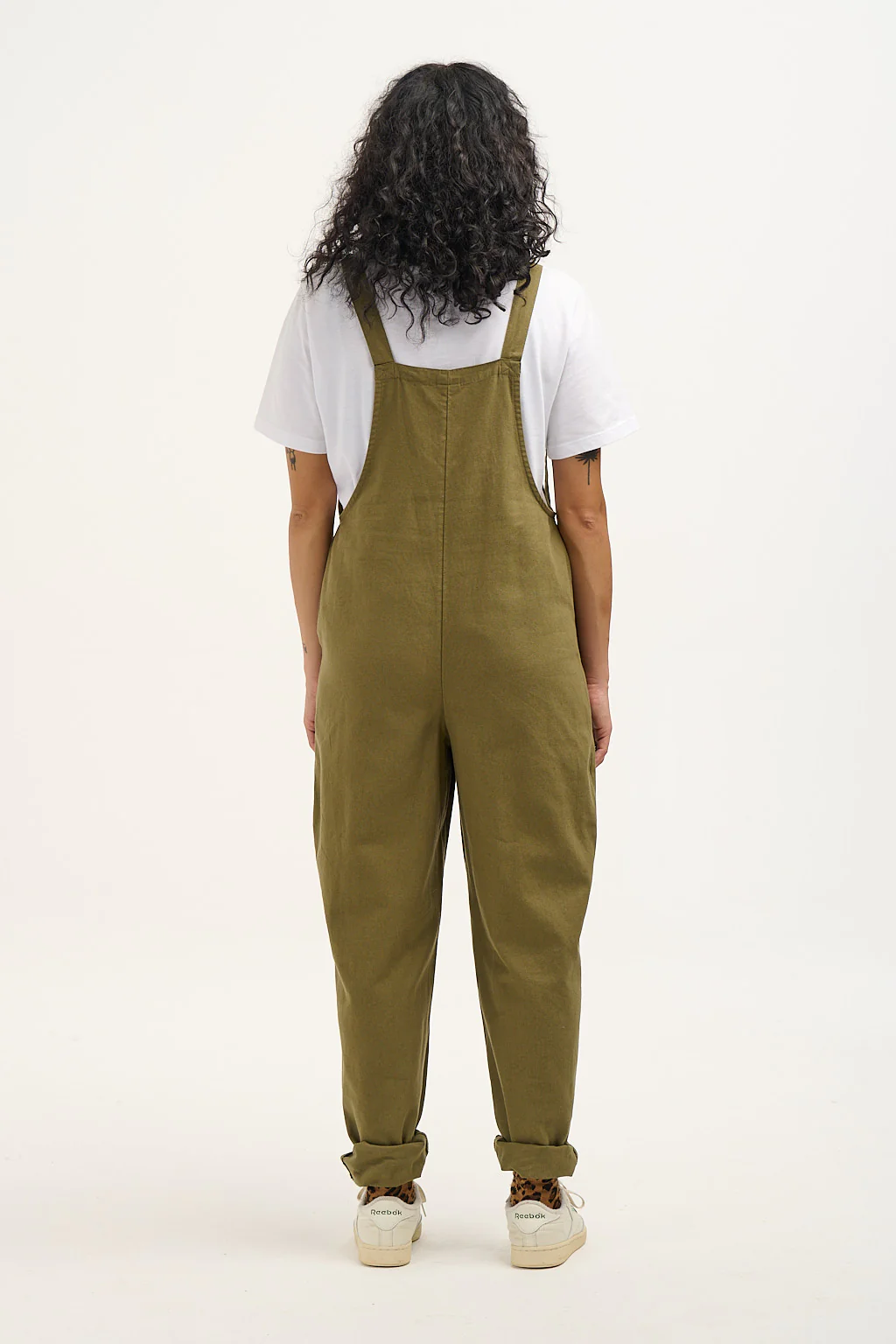 Original - Cotton Dungarees in Dark Olive - Image 4