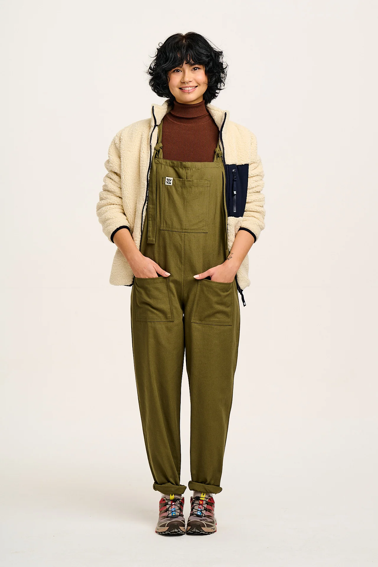 Original - Cotton Dungarees in Dark Olive - Image 5