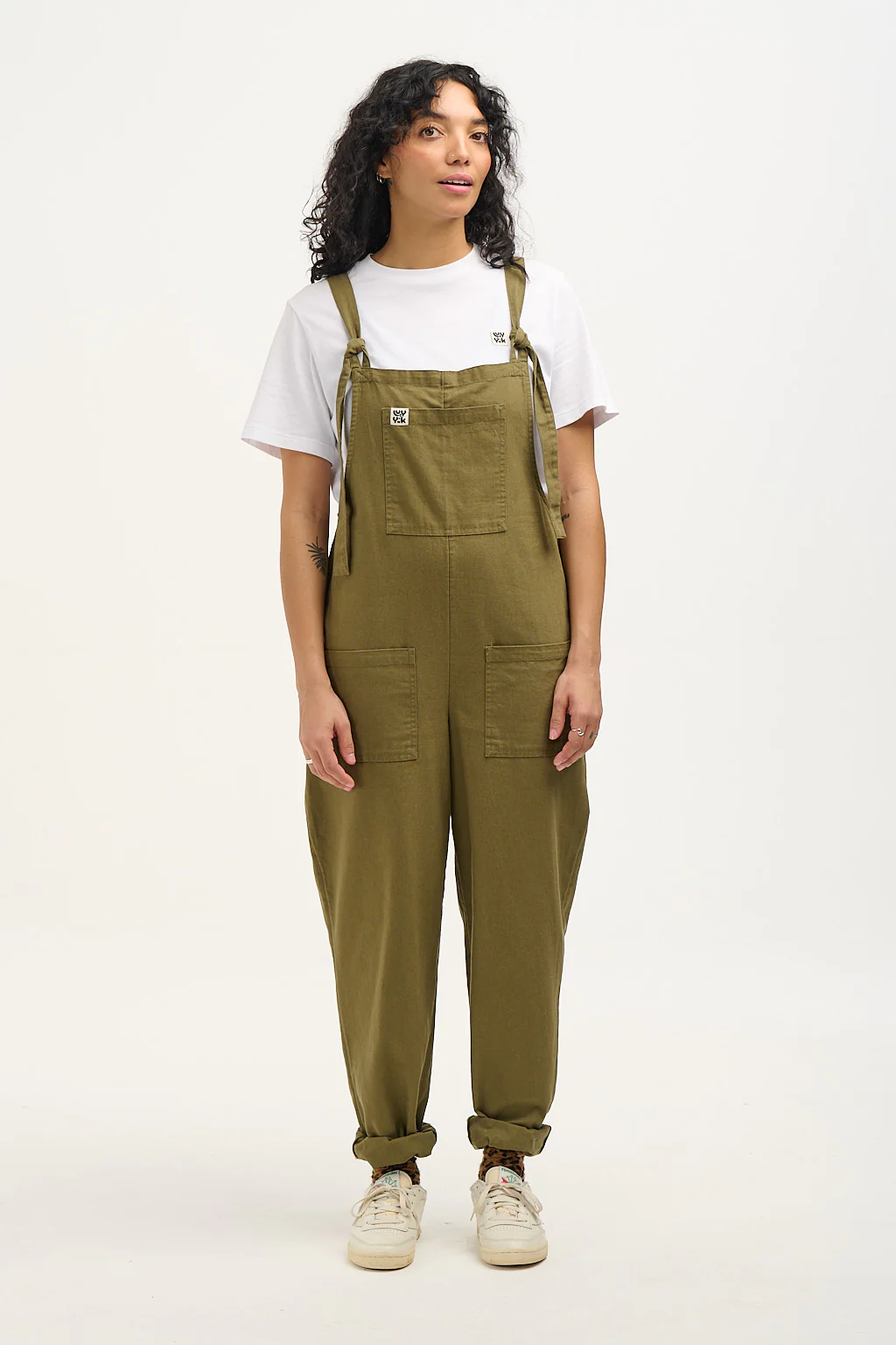 Original - Cotton Dungarees in Dark Olive - Image 8