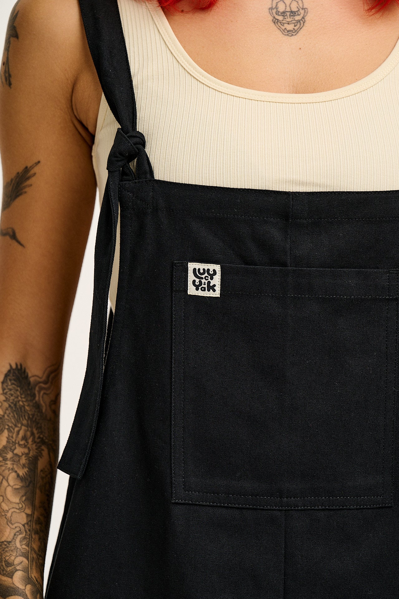 Original - Cotton Dungaree Shorts in Black - Image 5