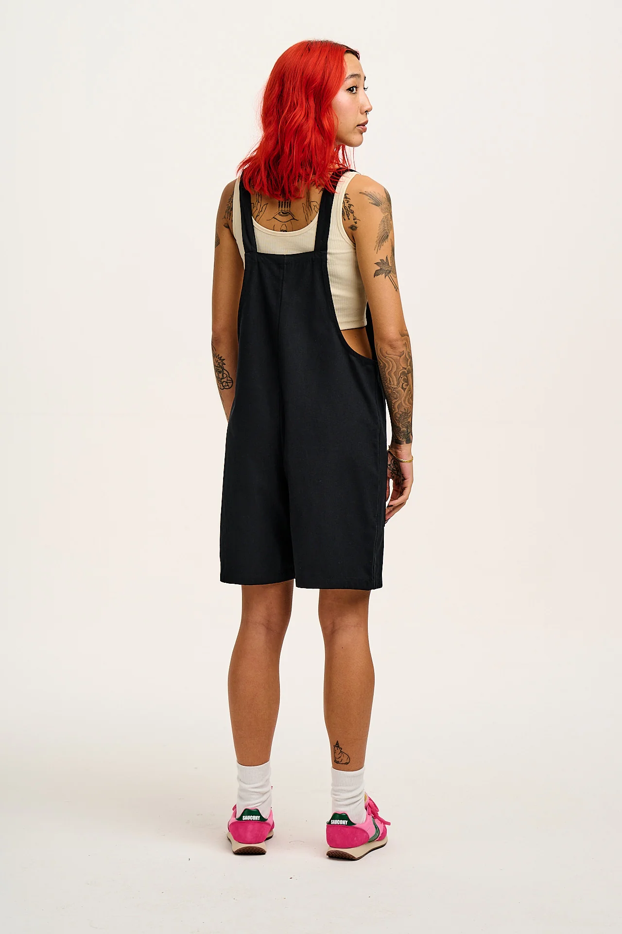 Original - Cotton Dungaree Shorts in Black - Image 7