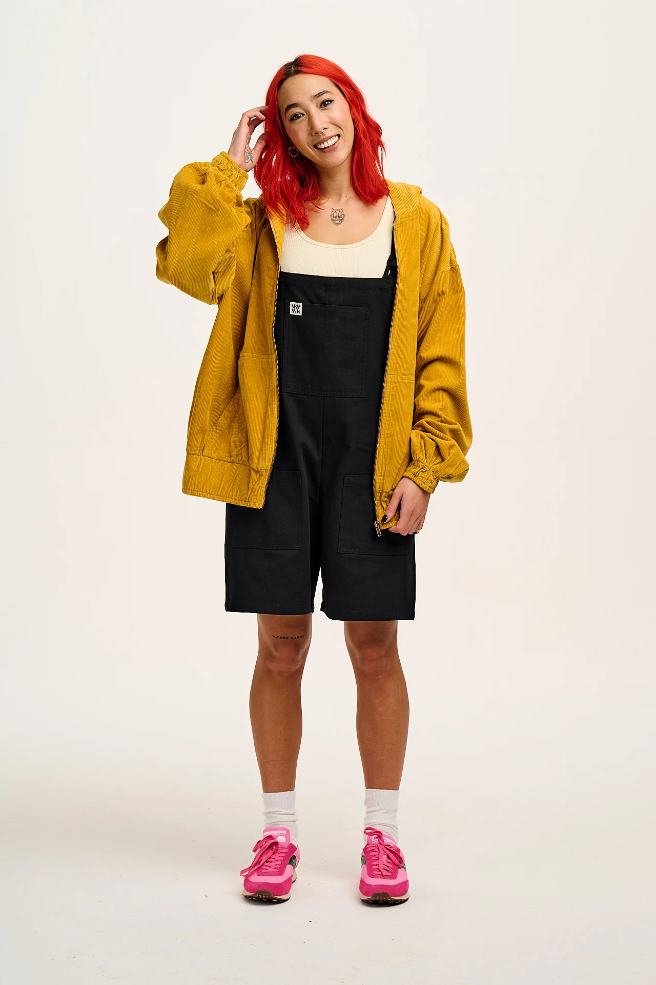 Original - Cotton Dungaree Shorts in Black - Image 8