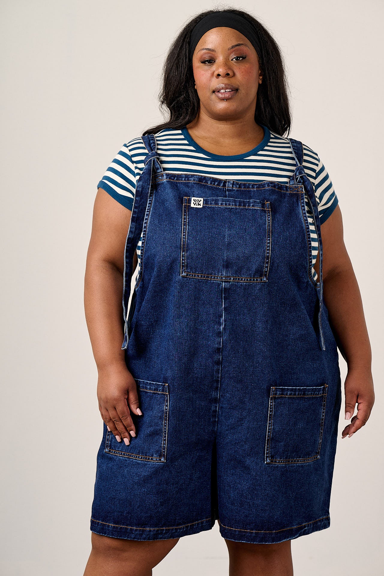 Original Shorts - Denim Dungarees Shorts in Mid Wash Blue - Image 3