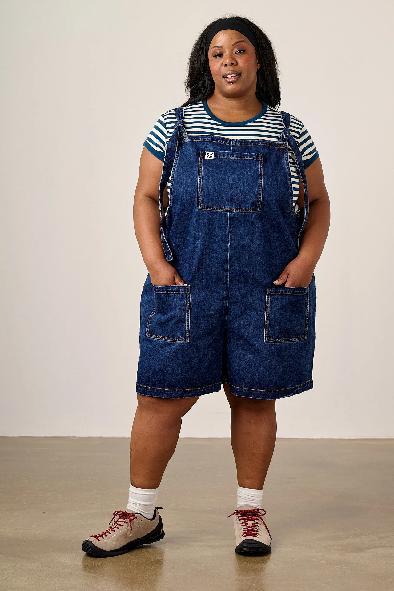 Original Shorts - Denim Dungarees Shorts in Mid Wash Blue - Image 9