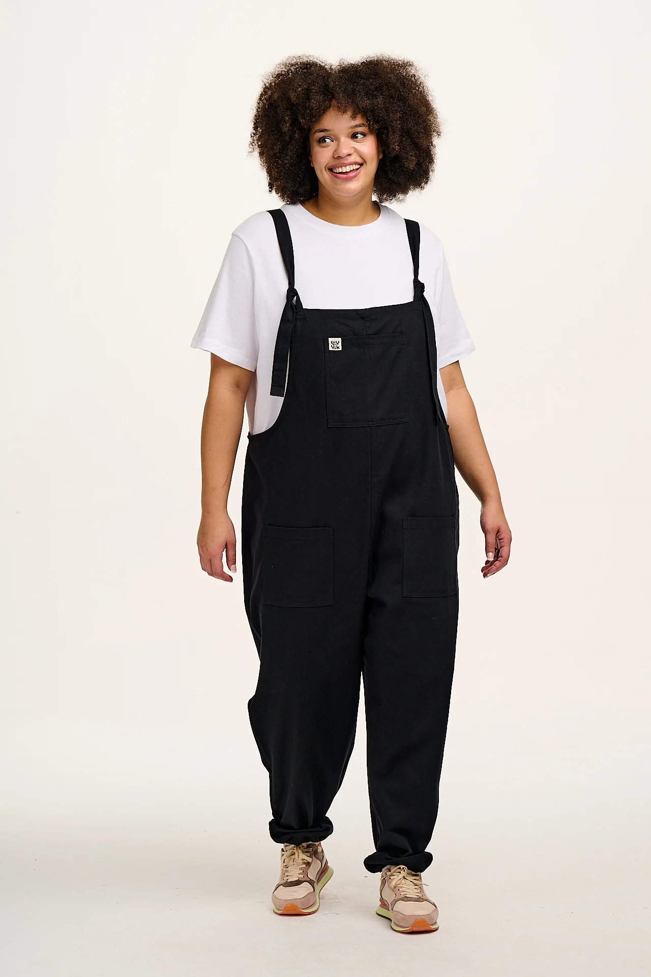 Original - Cotton Dungarees in Black - Image 3