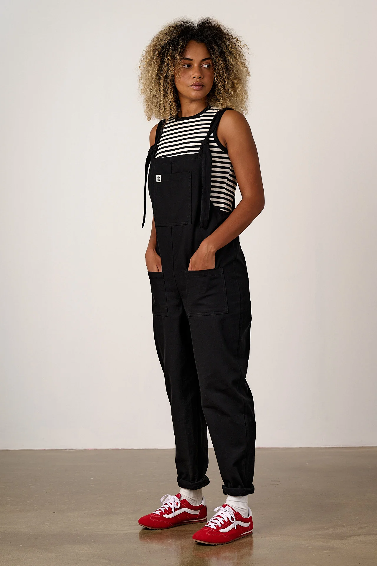 Original - Cotton Dungarees in Black - Image 5