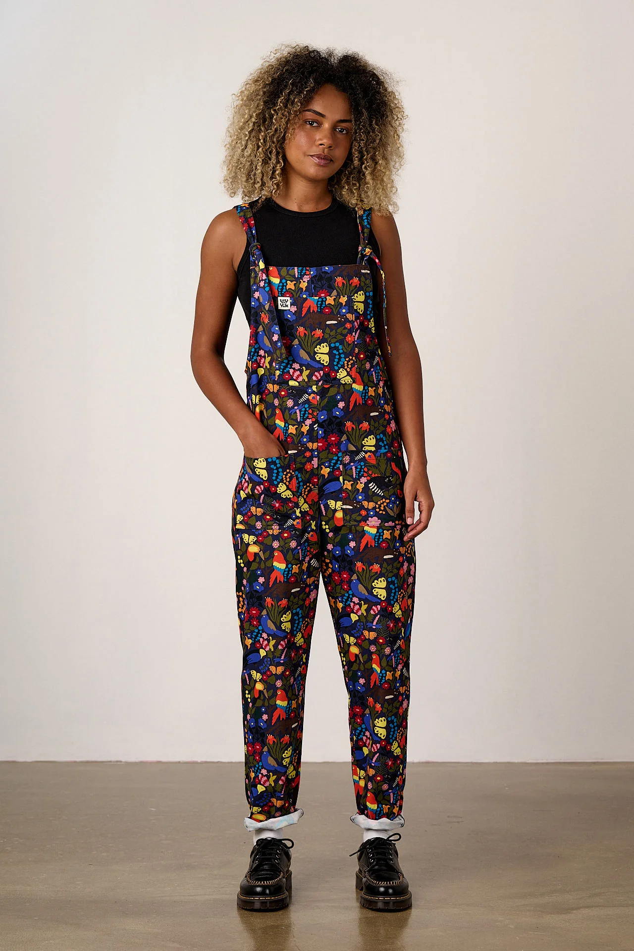 Original - Cotton Dungarees in Animals & Flowers Print