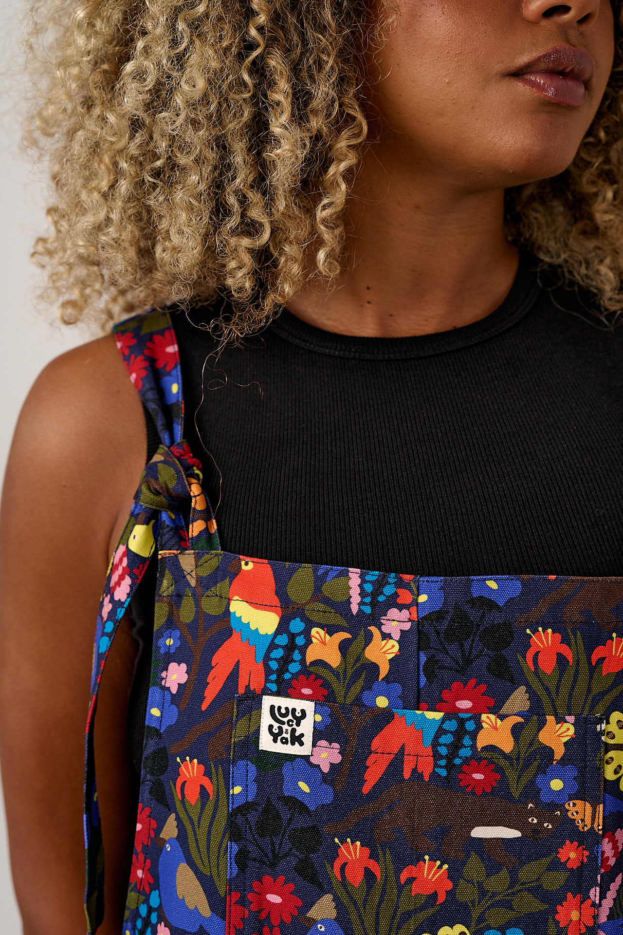 Original - Cotton Dungarees in Animals & Flowers Print - Image 2