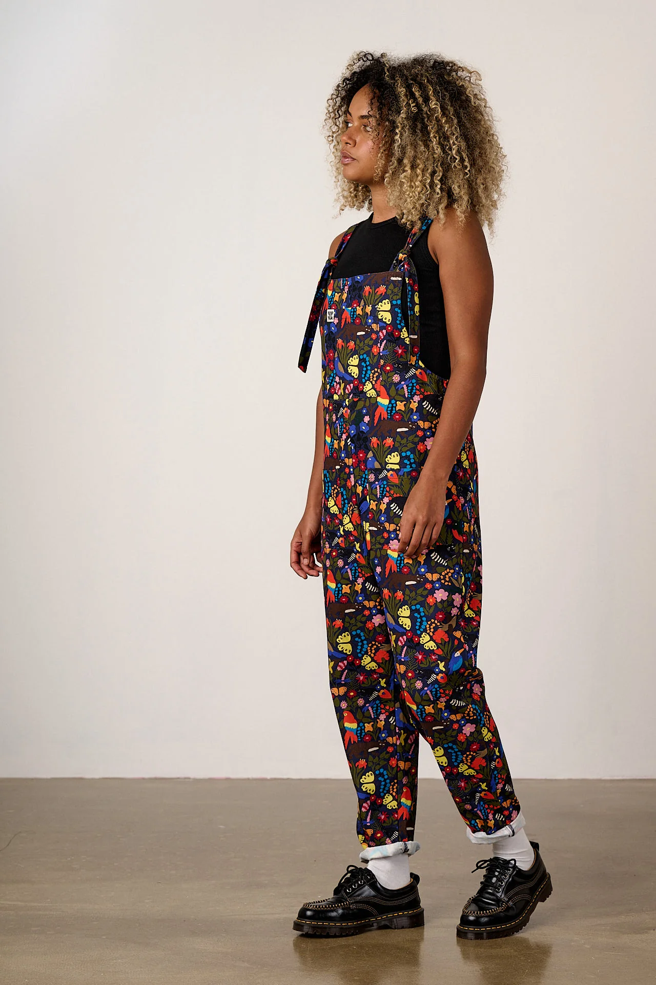 Original - Cotton Dungarees in Animals & Flowers Print - Image 3