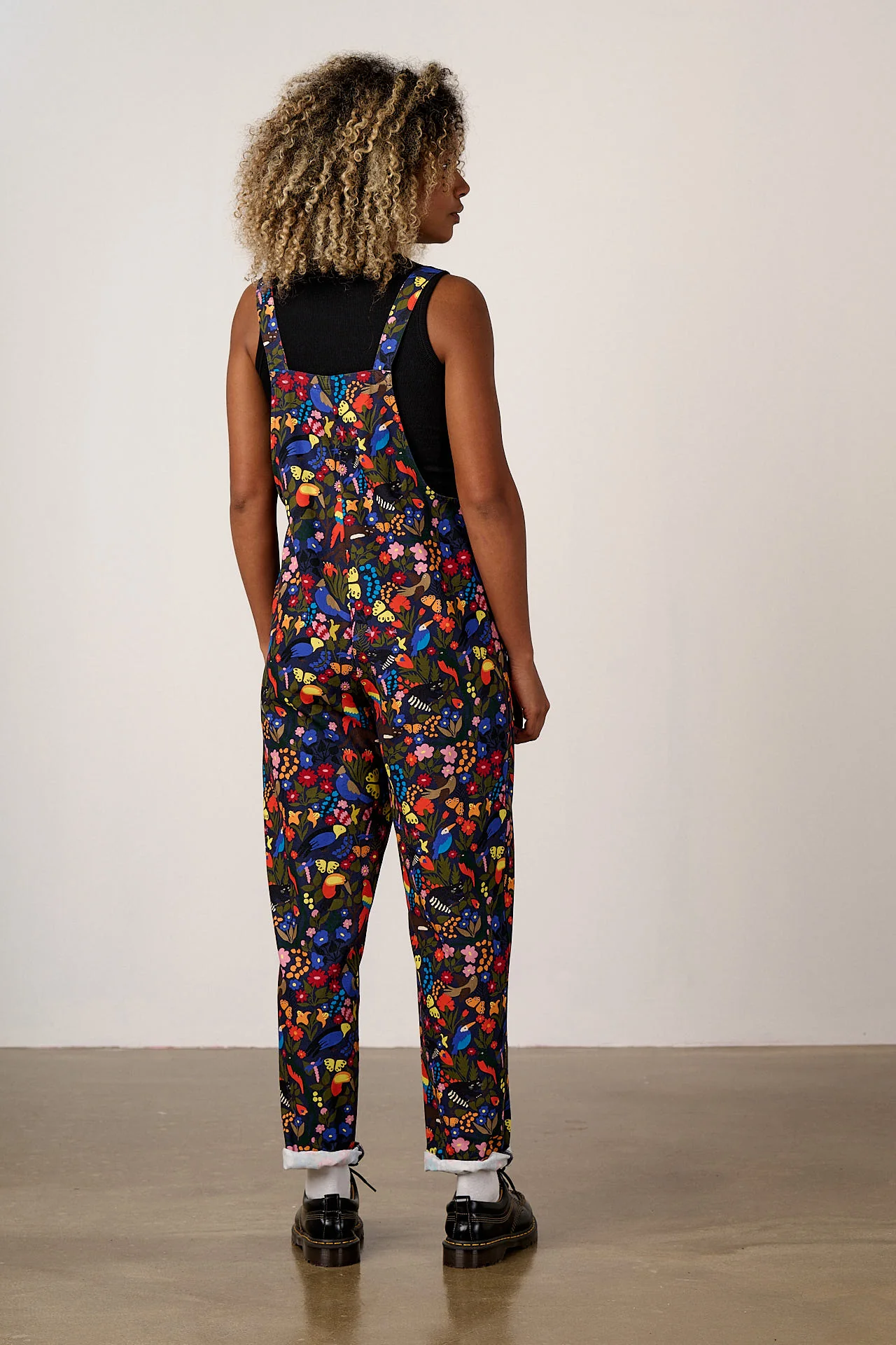 Original - Cotton Dungarees in Animals & Flowers Print - Image 5