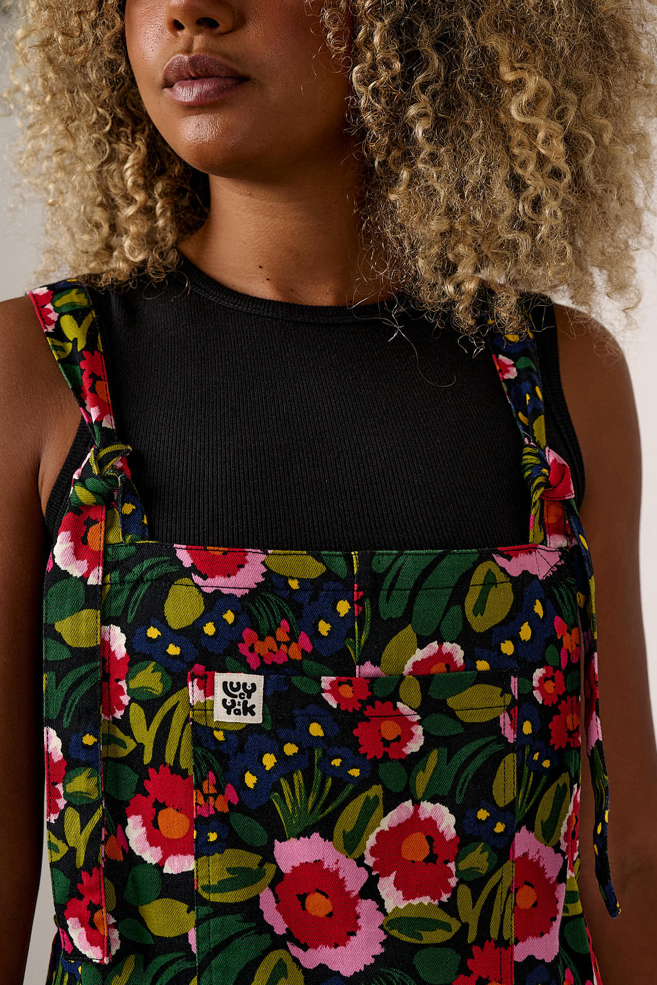 Original - Cotton Dungarees in Black Marie Print - Image 3