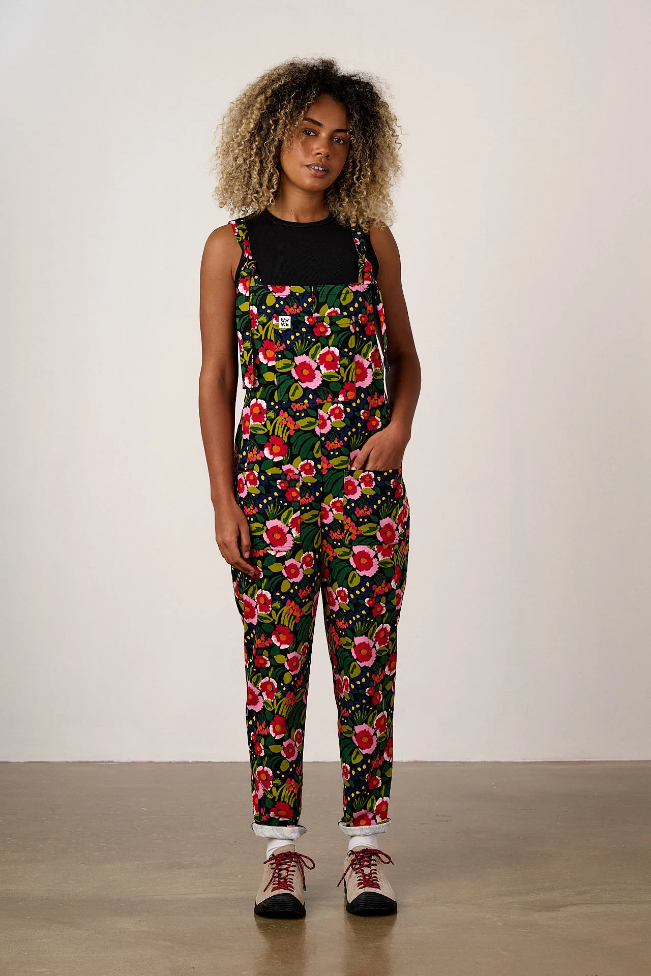 Original - Cotton Dungarees in Black Marie Print - Image 5