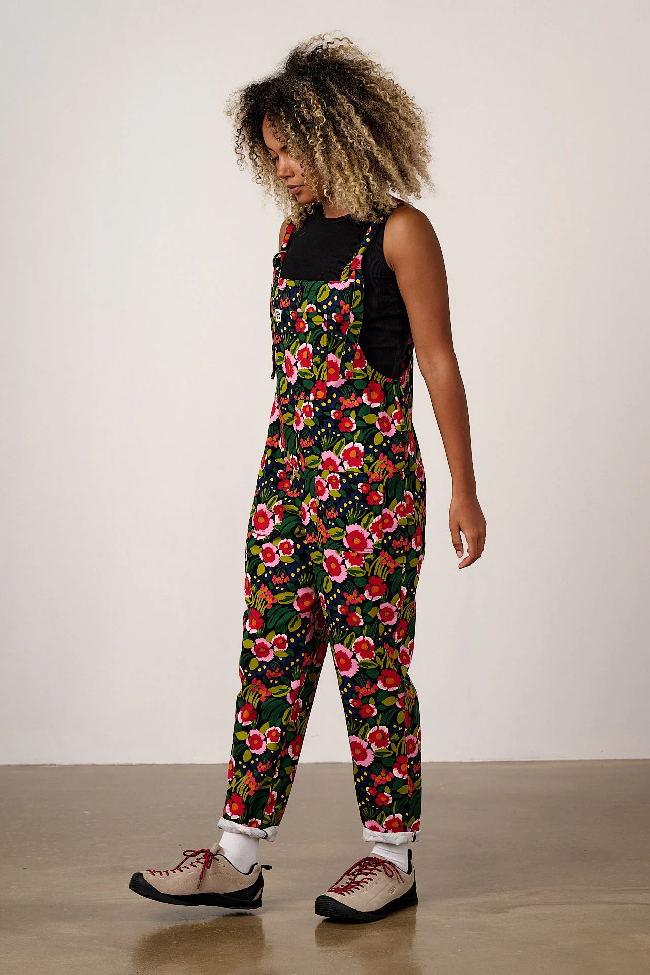 Original - Cotton Dungarees in Black Marie Print - Image 7