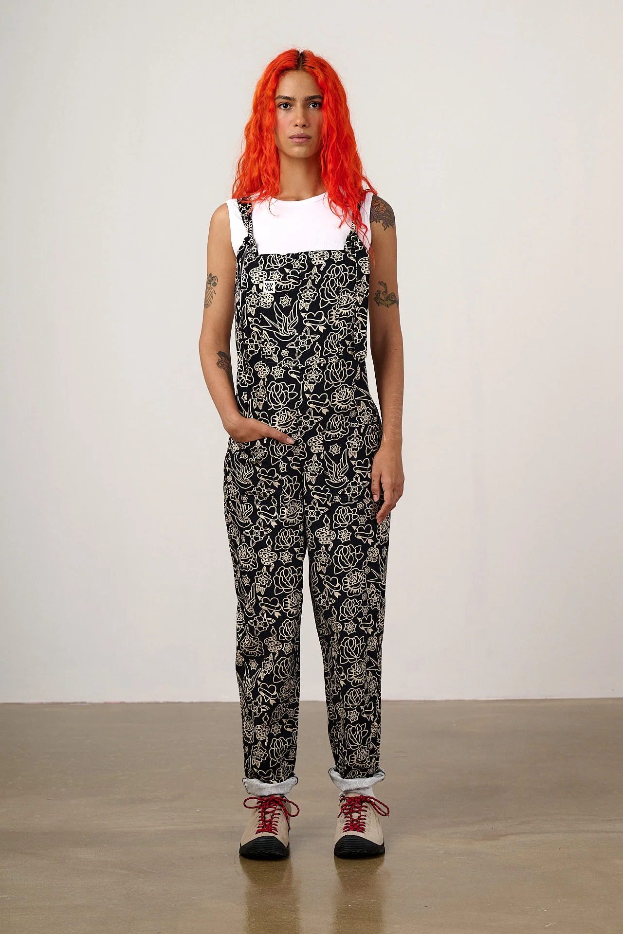 Original - Cotton Dungarees in Black & White Tattoo - Image 6