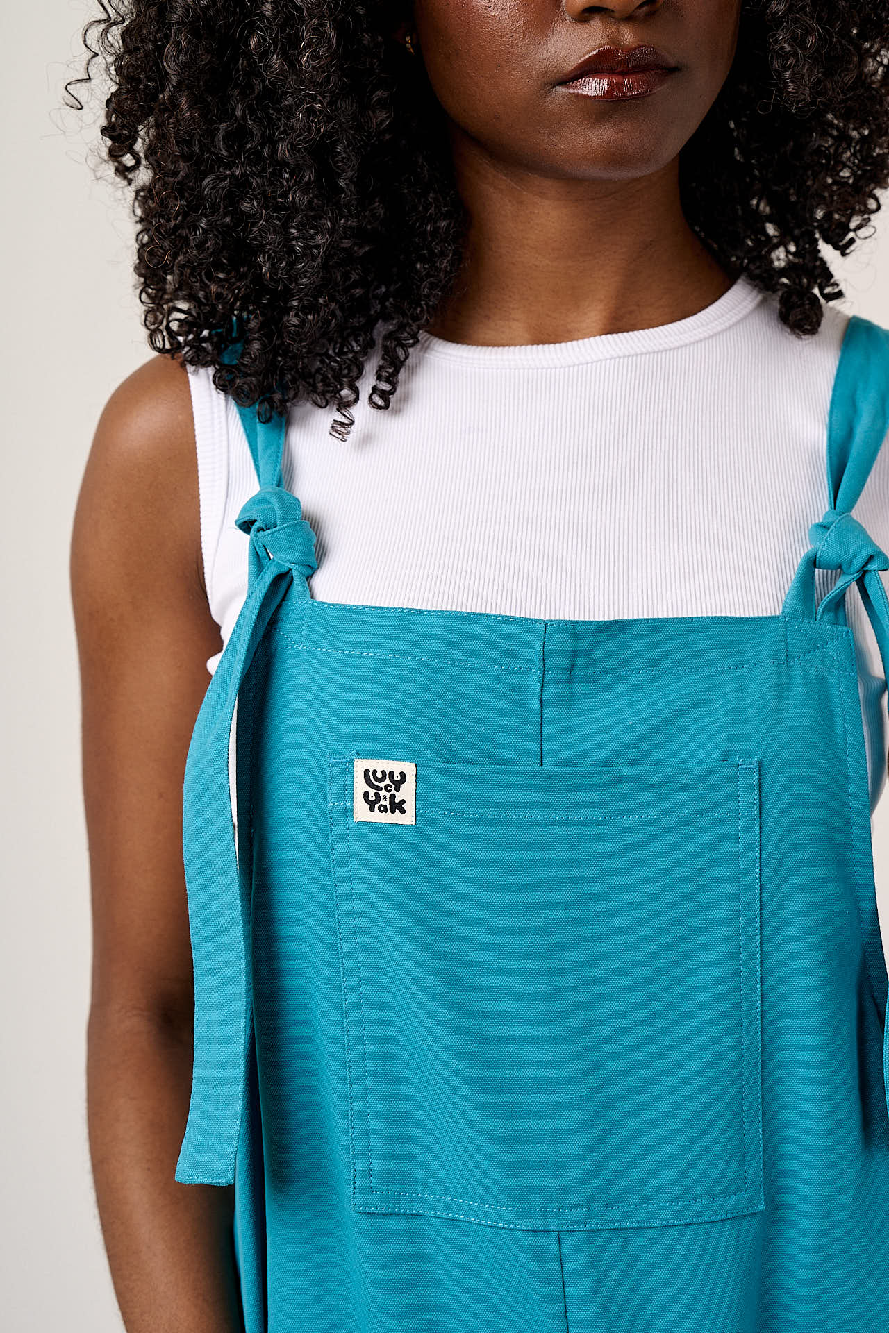 Original - Cotton Dungarees in Pagoda Blue - Image 2