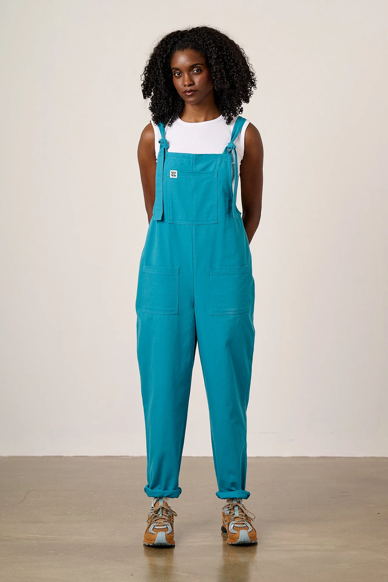 Original - Cotton Dungarees in Pagoda Blue - Image 3