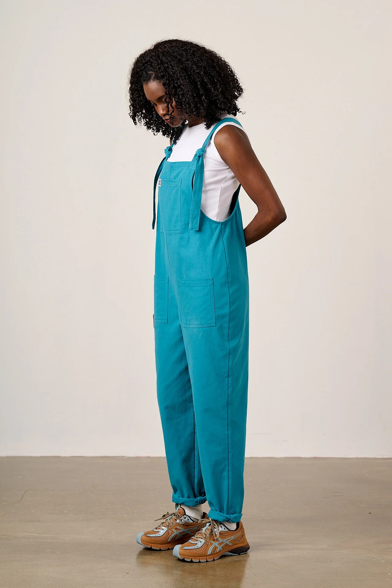 Original - Cotton Dungarees in Pagoda Blue - Image 4