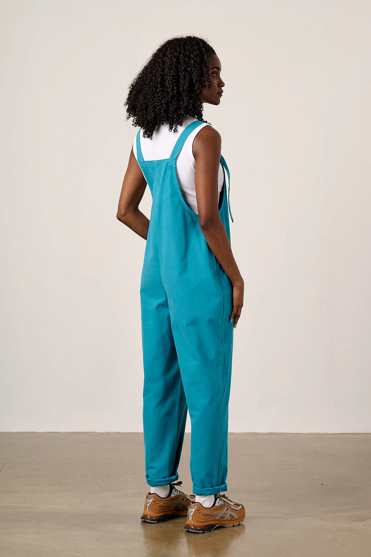 Original - Cotton Dungarees in Pagoda Blue - Image 5