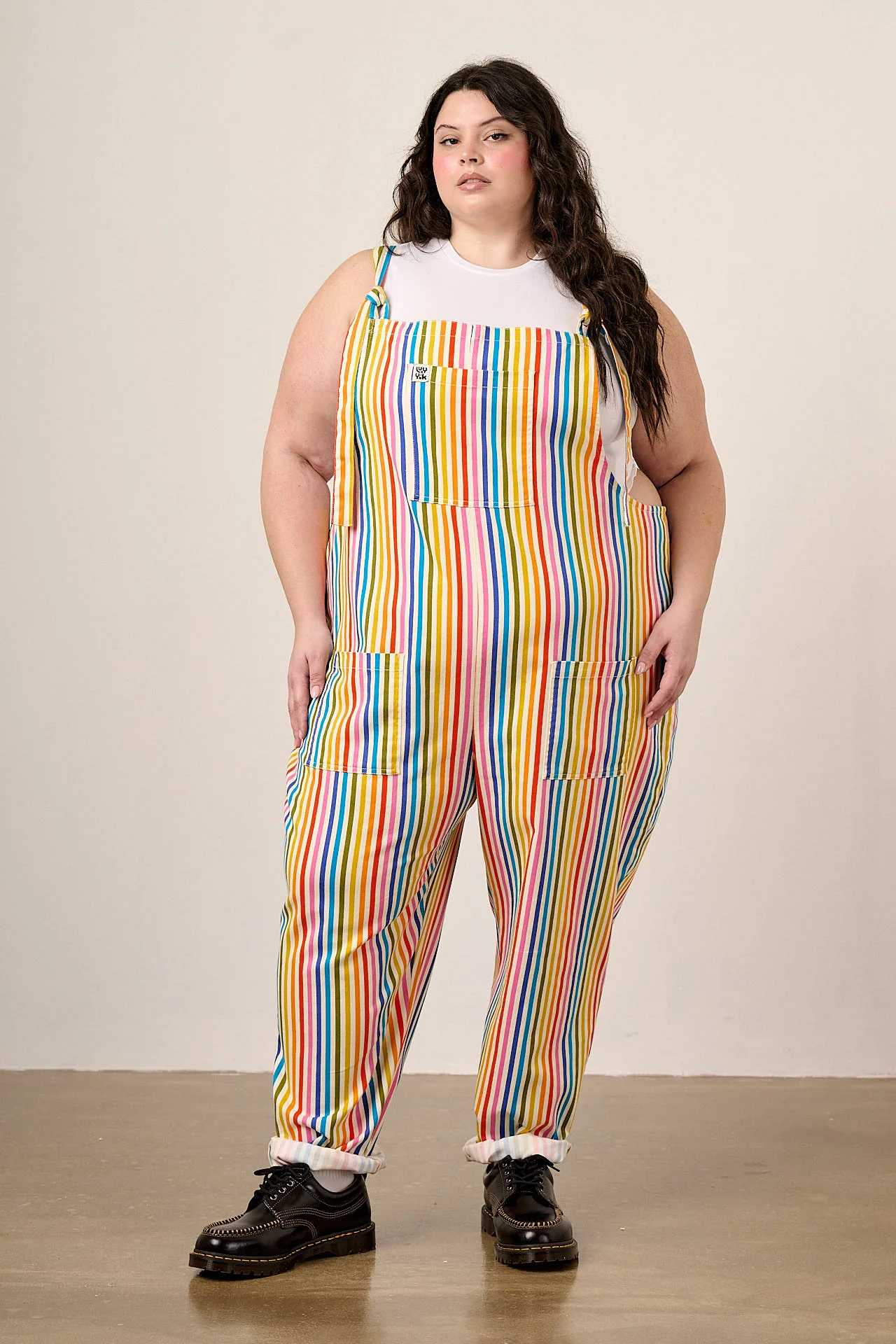 Original - Cotton Dungarees in Vintage Rainbow - Image 4
