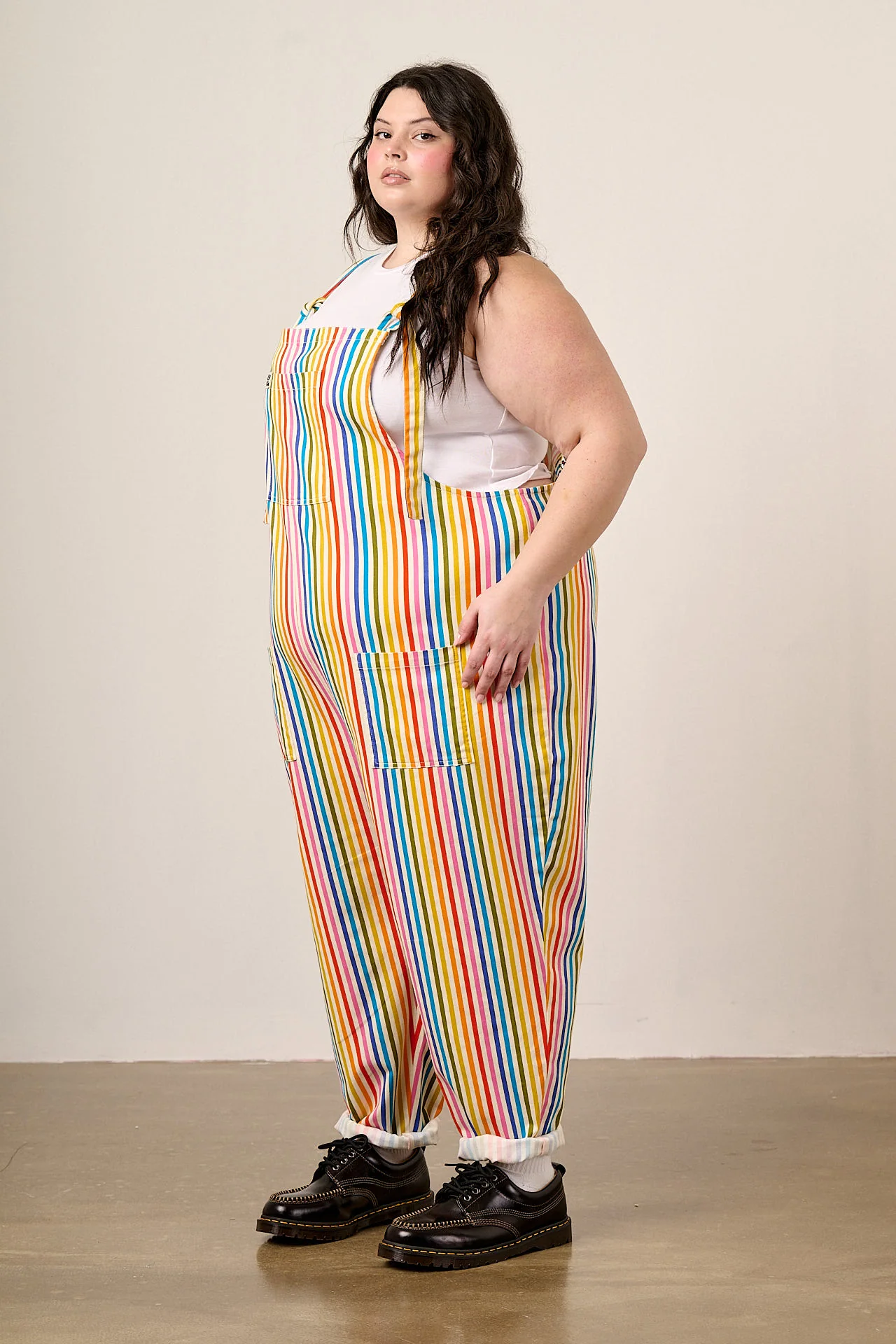 Original - Cotton Dungarees in Vintage Rainbow - Image 6