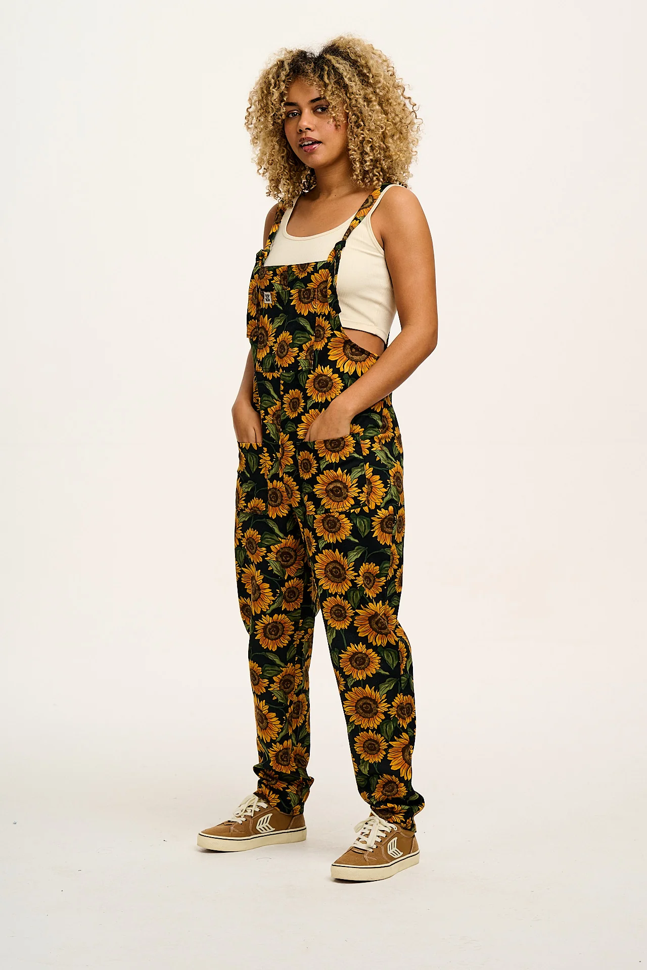 Original - Cotton Dungarees in Sunflower Print - Image 4