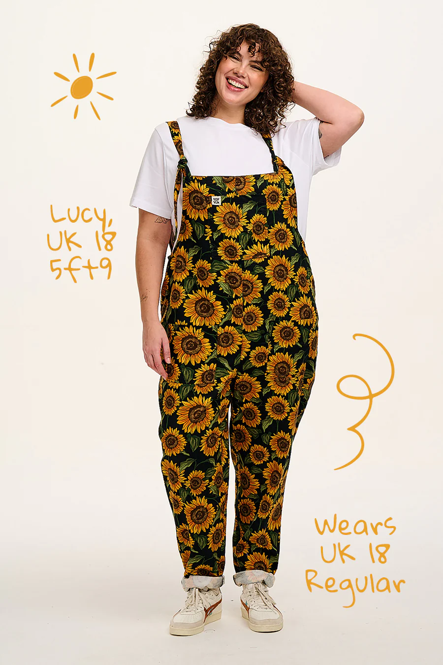 Original - Cotton Dungarees in Sunflower Print - Image 5