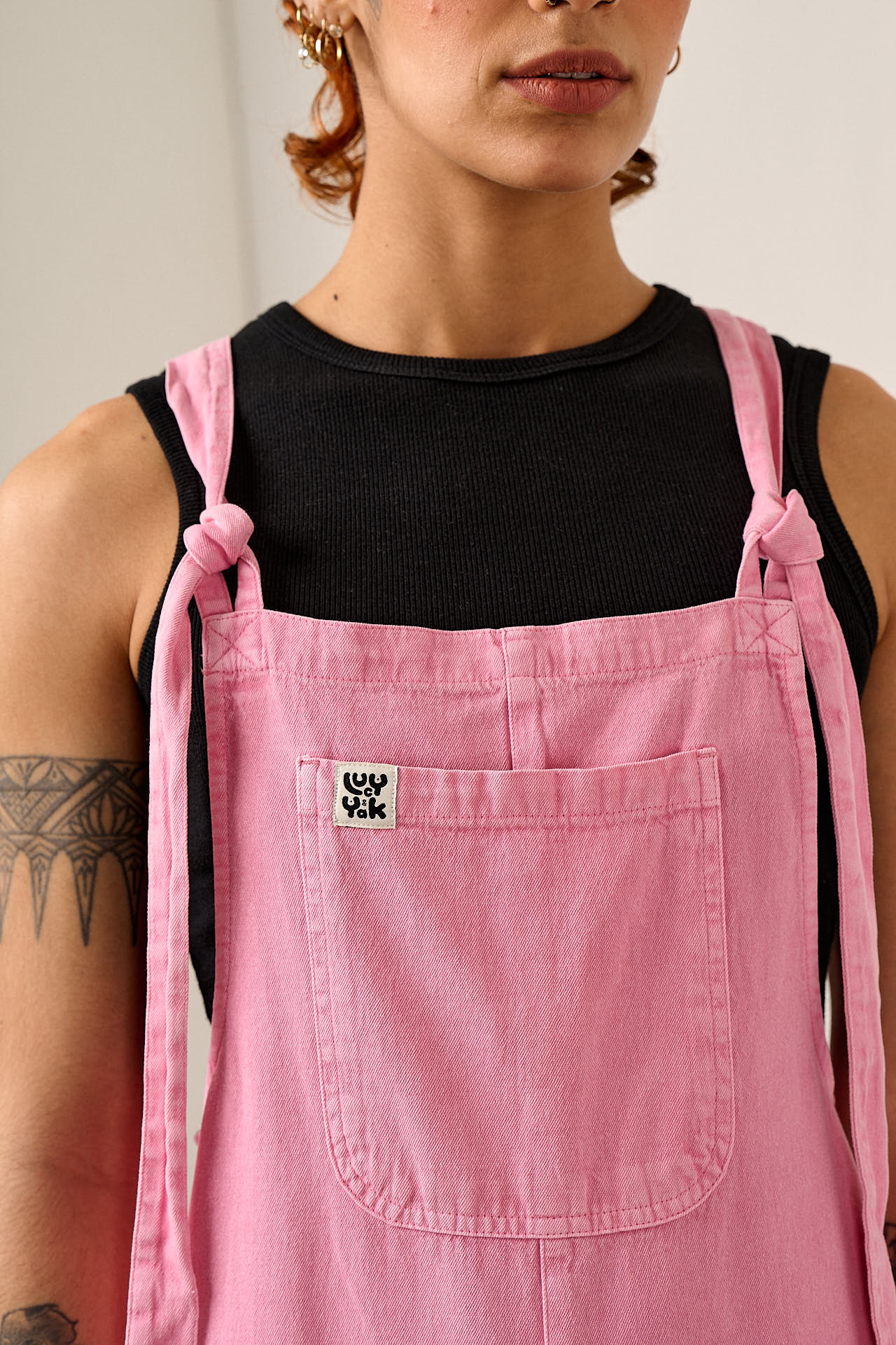 Original Short - Cotton Dungaree in Light Pink - Image 2