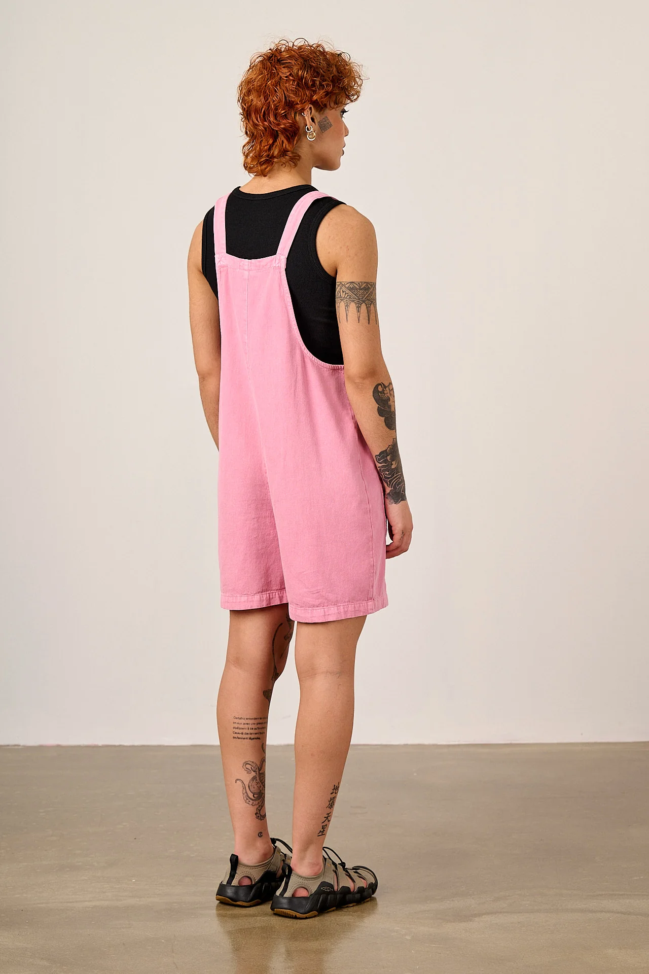 Original Short - Cotton Dungaree in Light Pink - Image 4