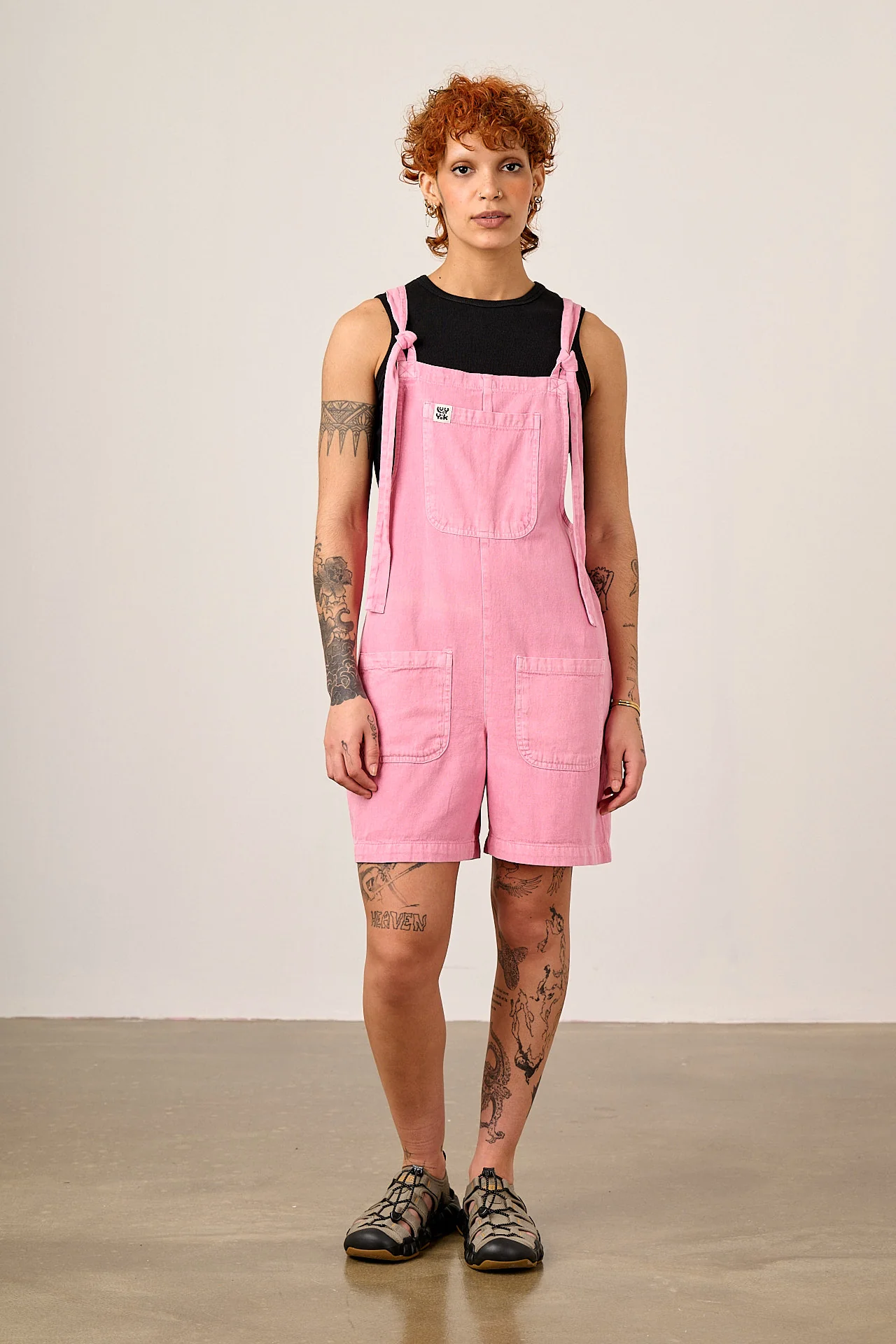 Original Short - Cotton Dungaree in Light Pink - Image 5