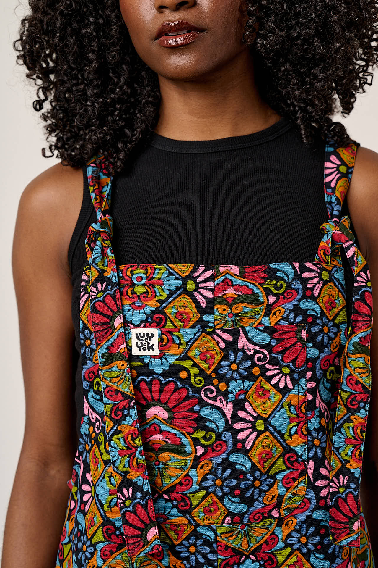 Original Shorts - Cotton Dungarees Shorts in Artisan Print - Image 2