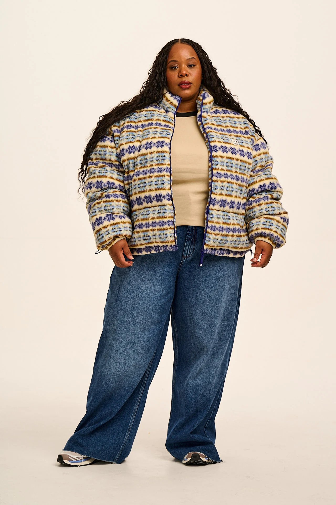 Paloma - Borg Puffer Jacket in Argyle - Image 5