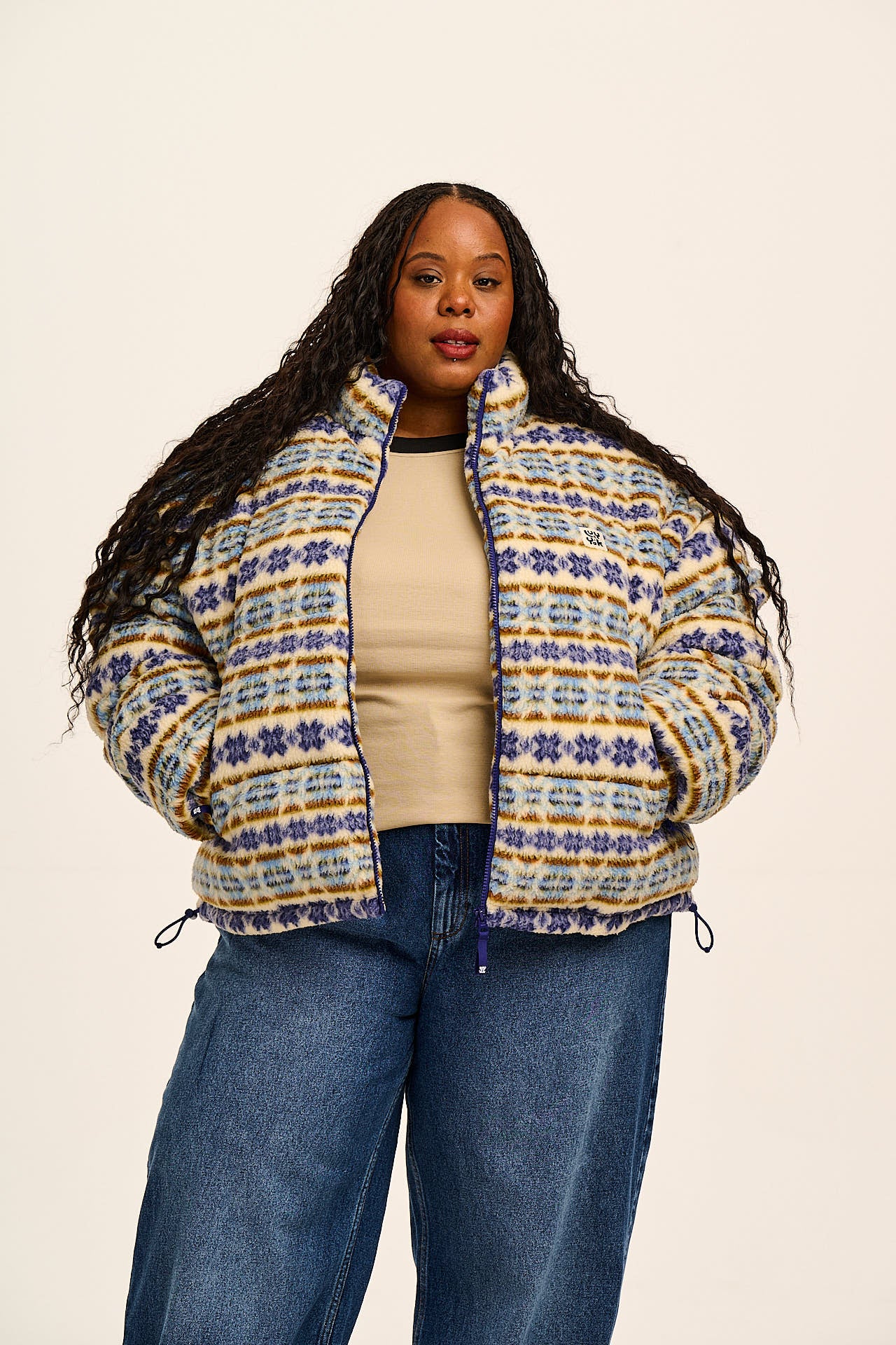 Paloma - Borg Puffer Jacket in Argyle - Image 7