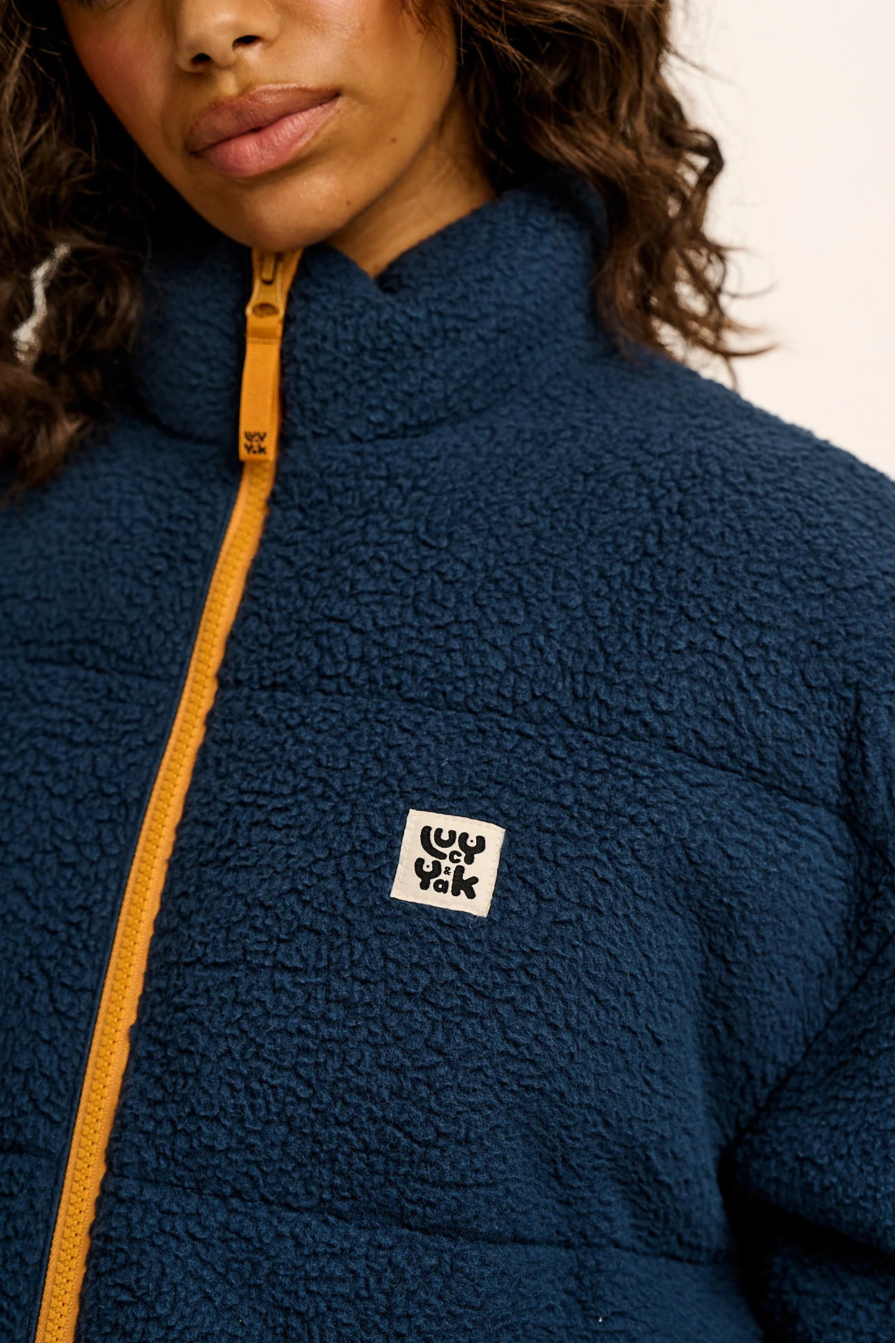 Paloma - Borg Puffer Jacket in Blue - Image 4