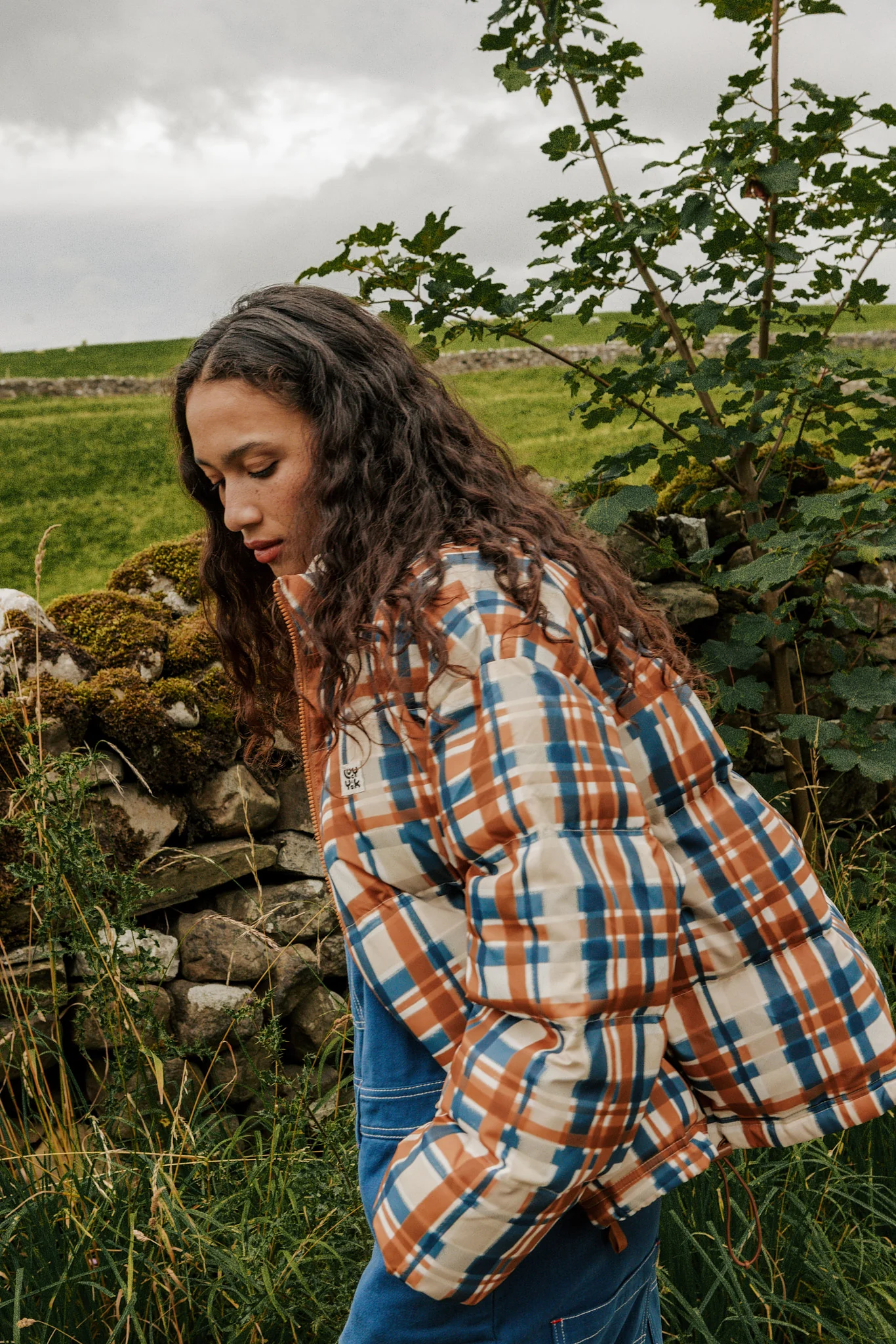 Paloma - Puffer Jacket in Brown Check - Image 5