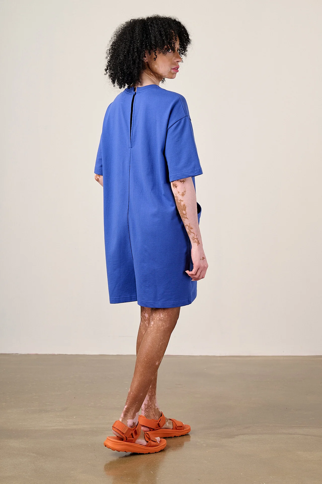 Pedro - Cotton Jersey Playsuit in Dazzling Blue - Image 8
