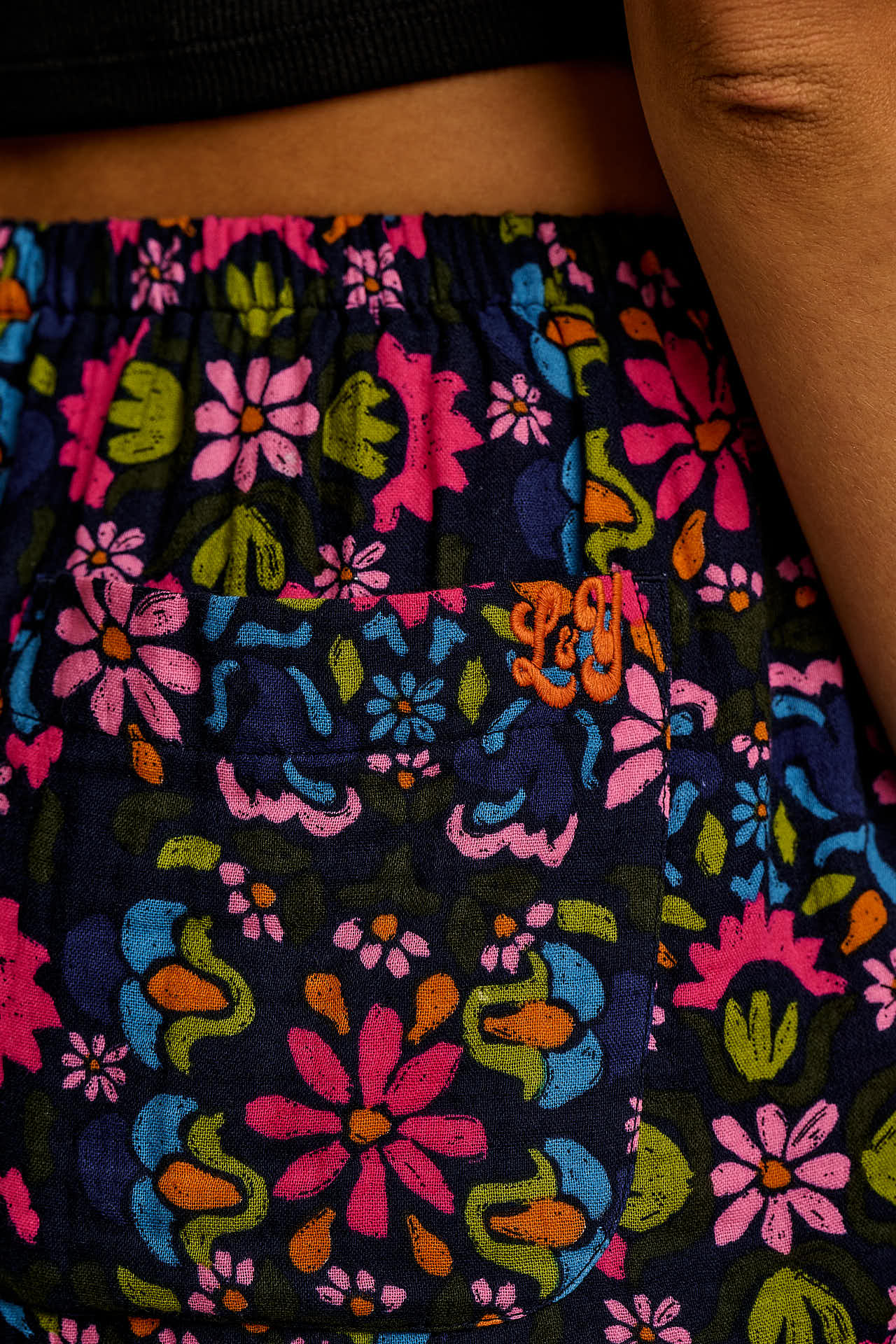 Popan - Cotton Shorts in Artisan Blue Floral - Image 3