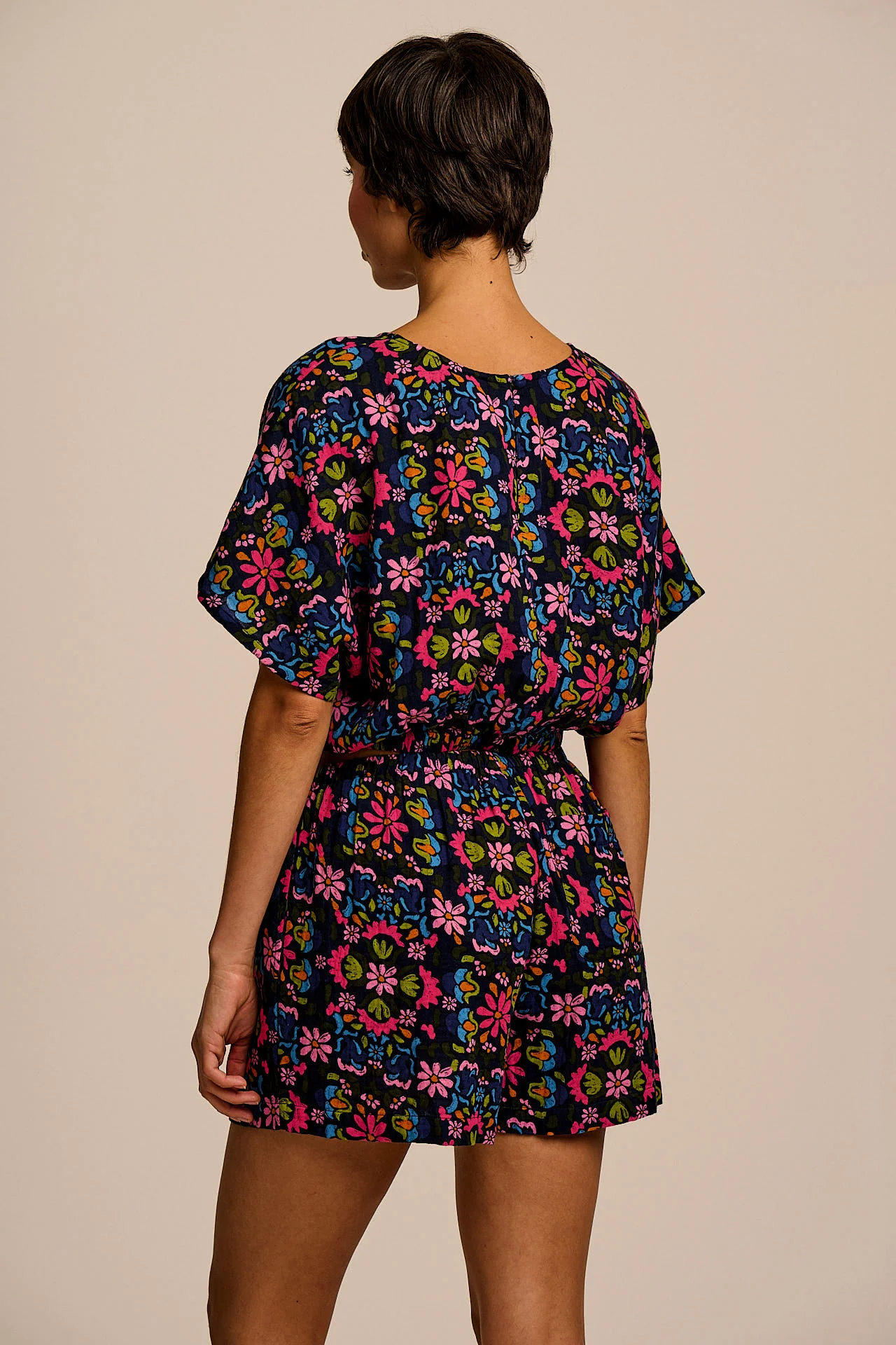 Popan - Cotton Shorts in Artisan Blue Floral - Image 5