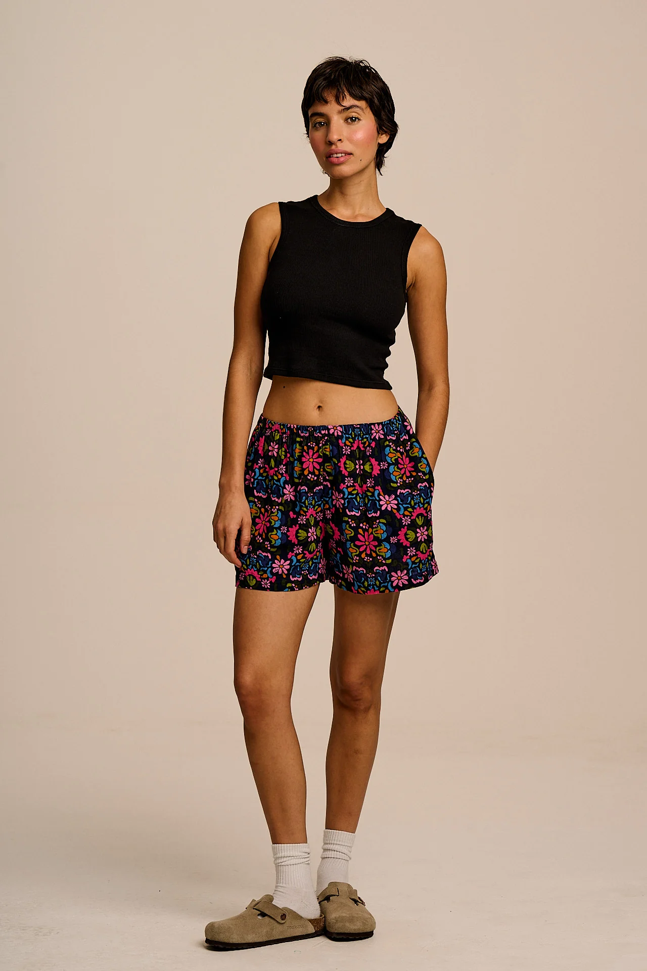 Popan - Cotton Shorts in Artisan Blue Floral - Image 6
