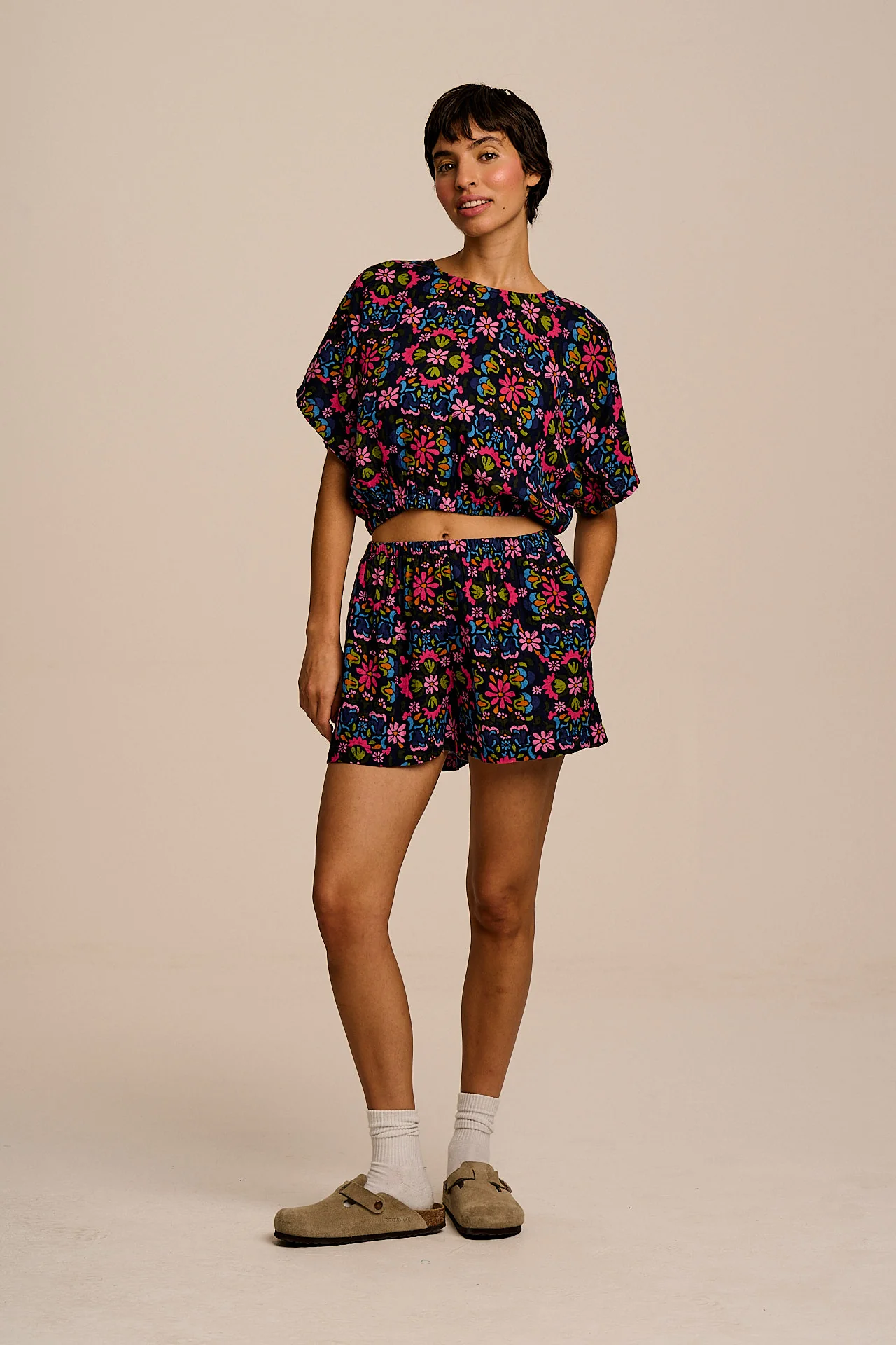Popan - Cotton Shorts in Artisan Blue Floral - Image 7