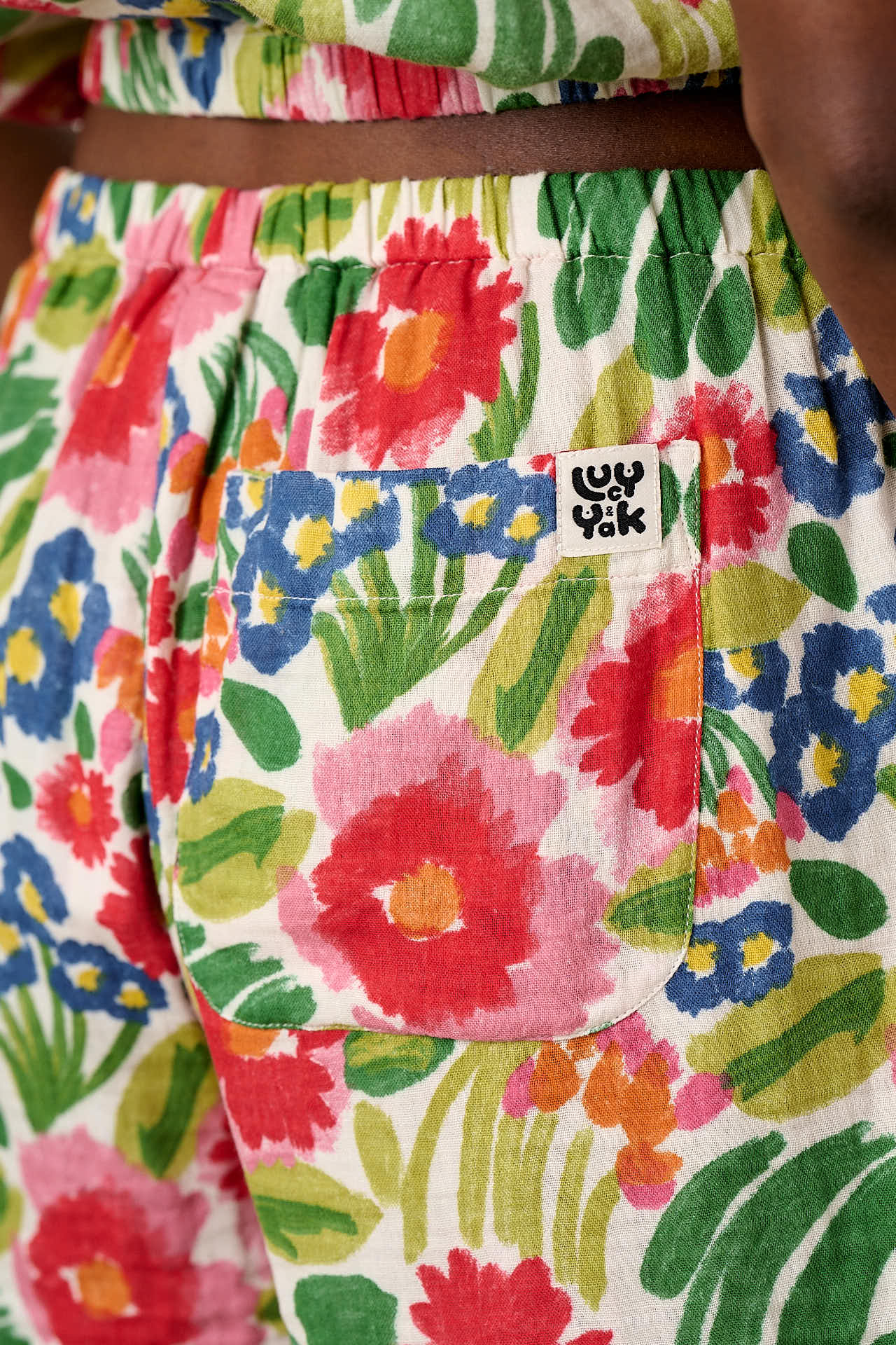 Popan - Cotton Shorts in Ivory Marie Print - Image 3