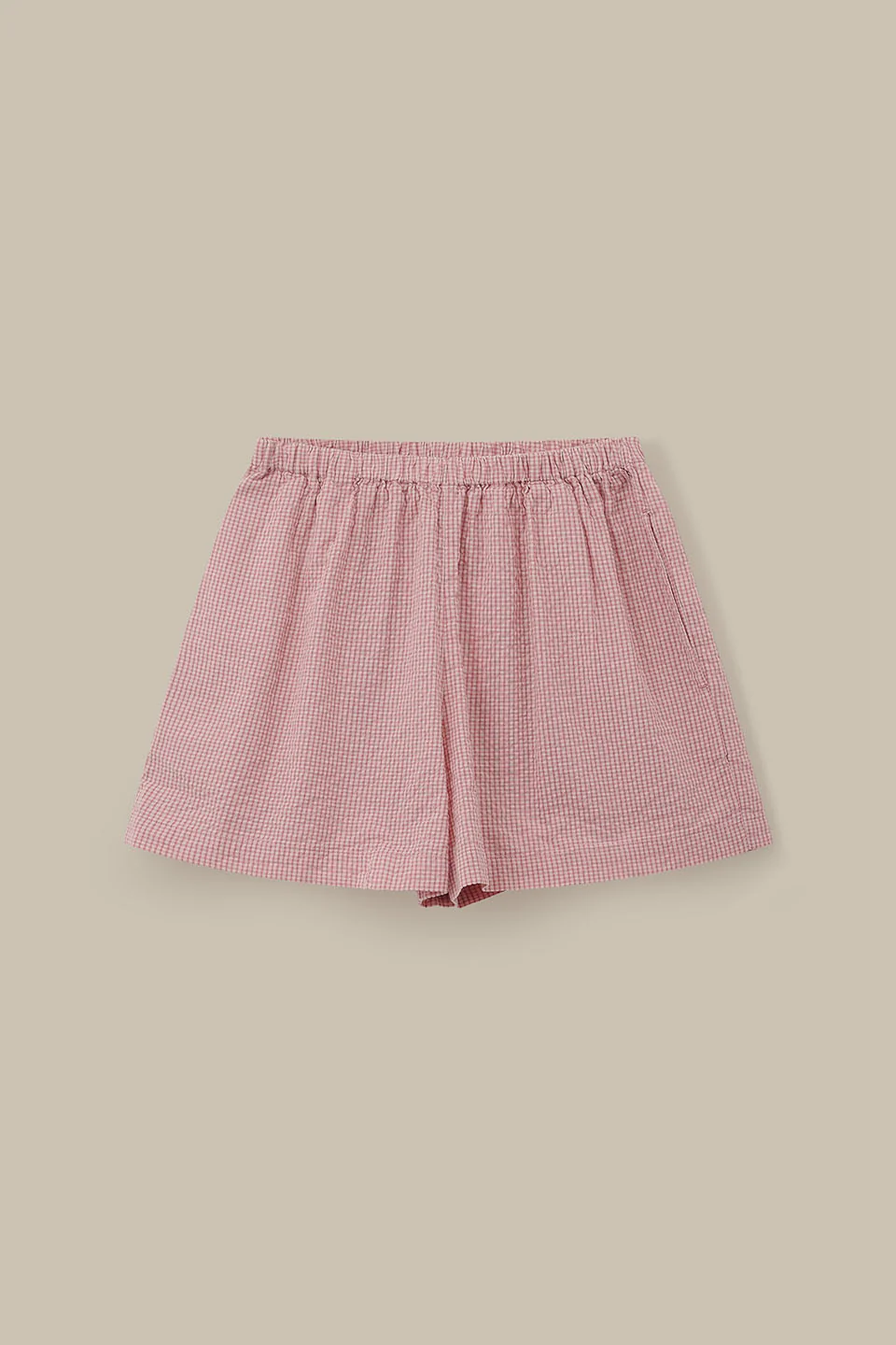 Popan - Cotton Shorts in Pink Mini Gingham - Image 10
