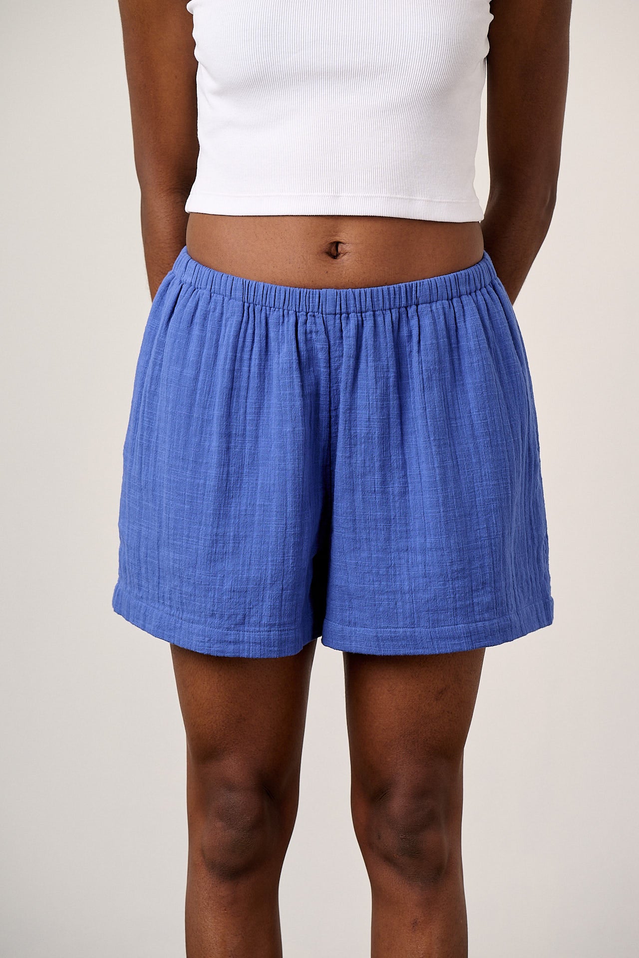 Popan - Cotton Shorts in Dazzling Blue - Image 2